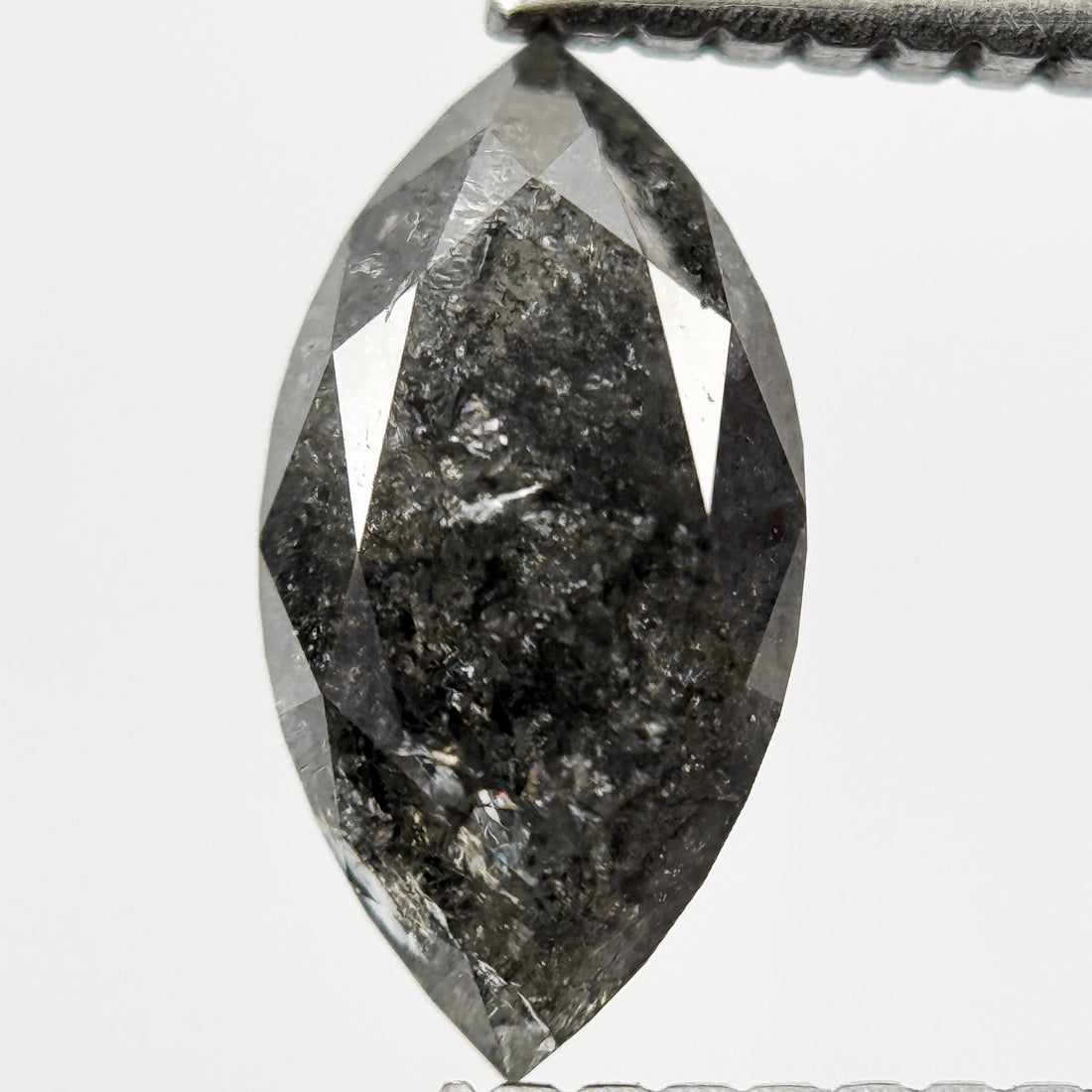 1.30 Ct Marquise Rose Cut Grey Natural Galaxy Diamond