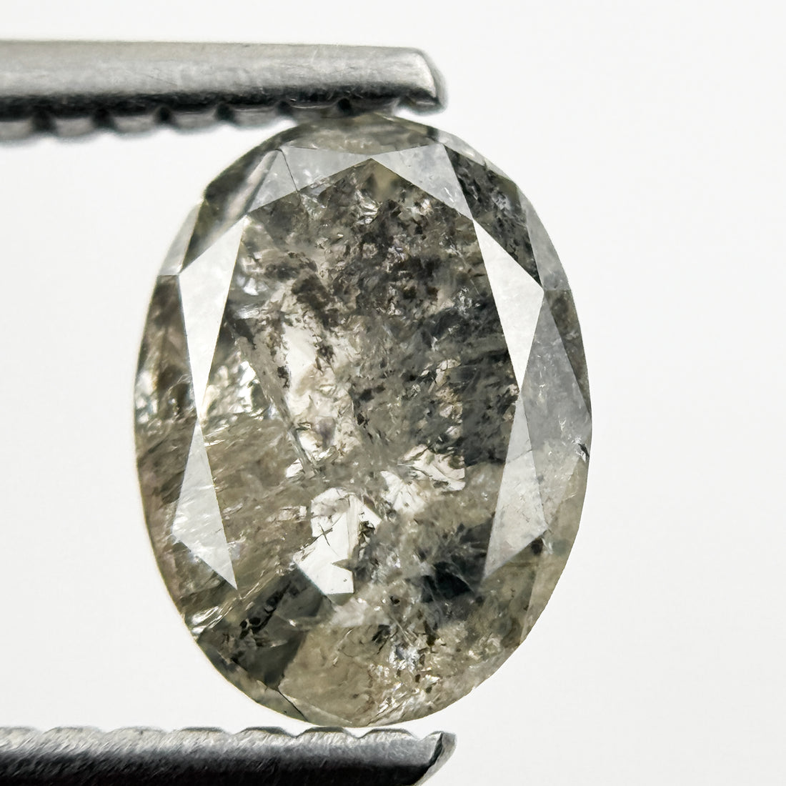 1.51 Ct Oval Rose Cut Grey Natural Minimal Diamond