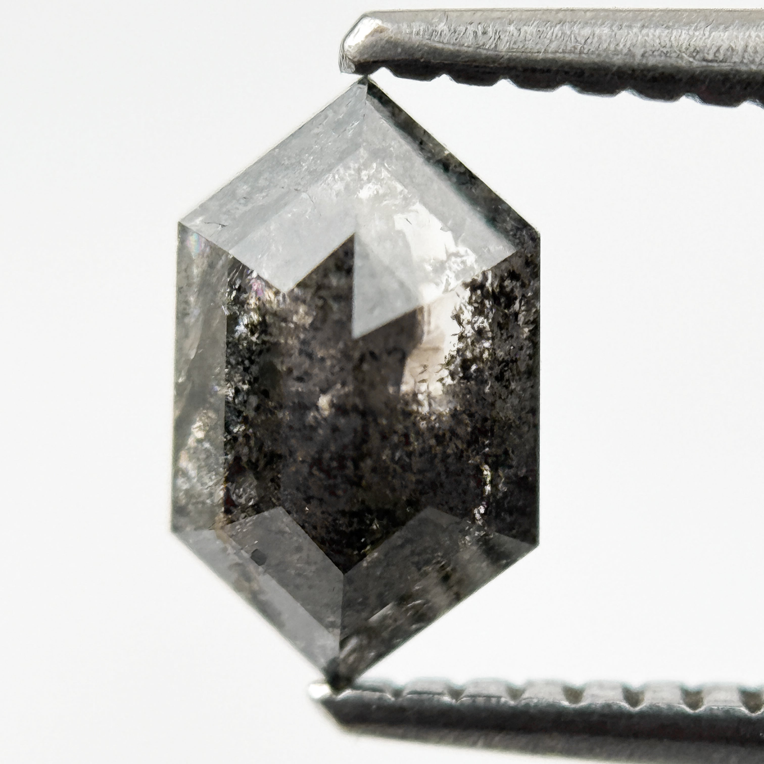 0.88 Ct Hexagon Rose Cut Grey Natural Minimal Diamond