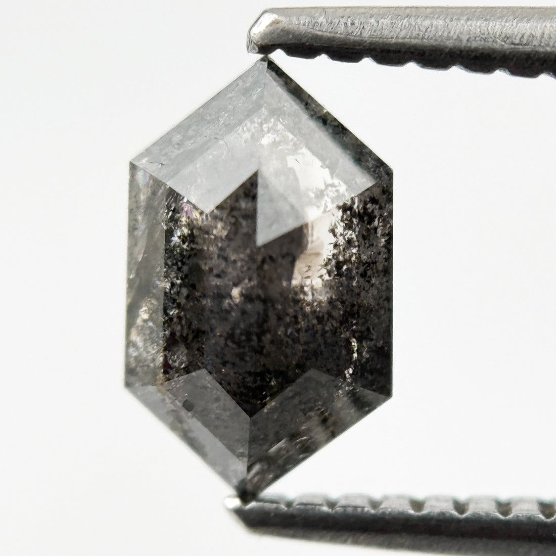 0.88 Ct Hexagon Rose Cut Grey Natural Minimal Diamond