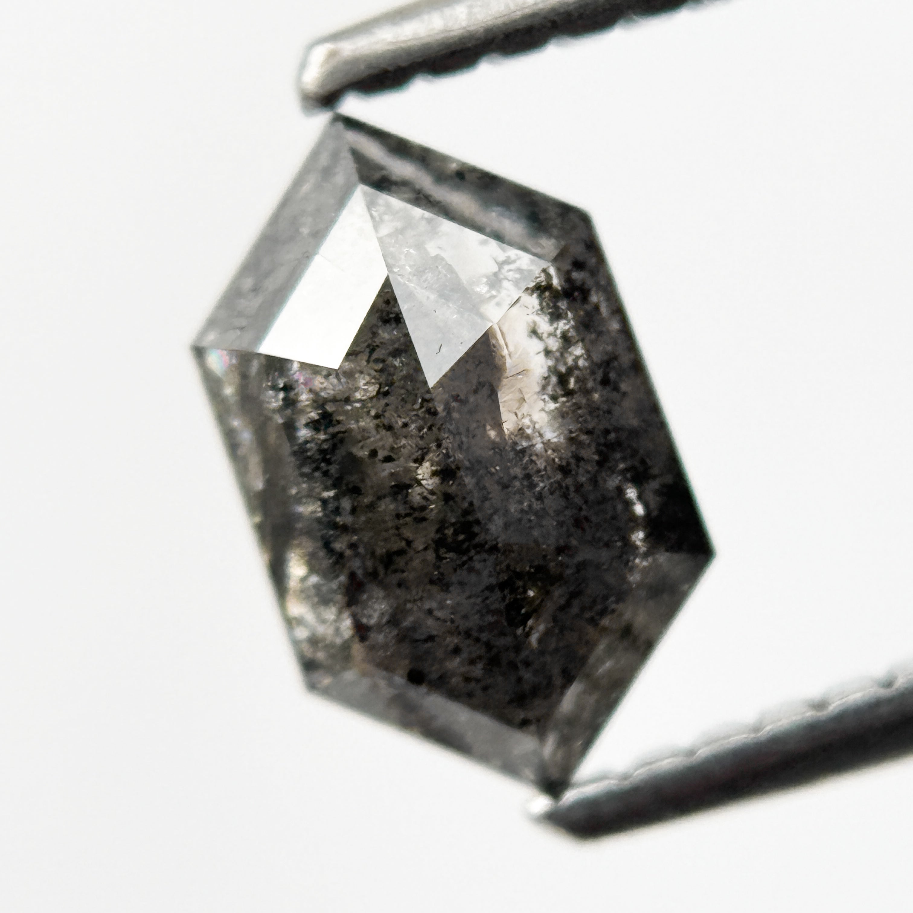 0.88 Ct Hexagon Rose Cut Grey Natural Minimal Diamond
