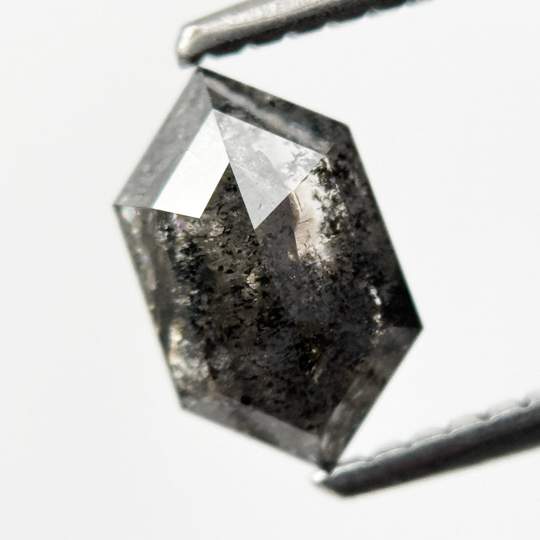 0.88 Ct Hexagon Rose Cut Grey Natural Minimal Diamond