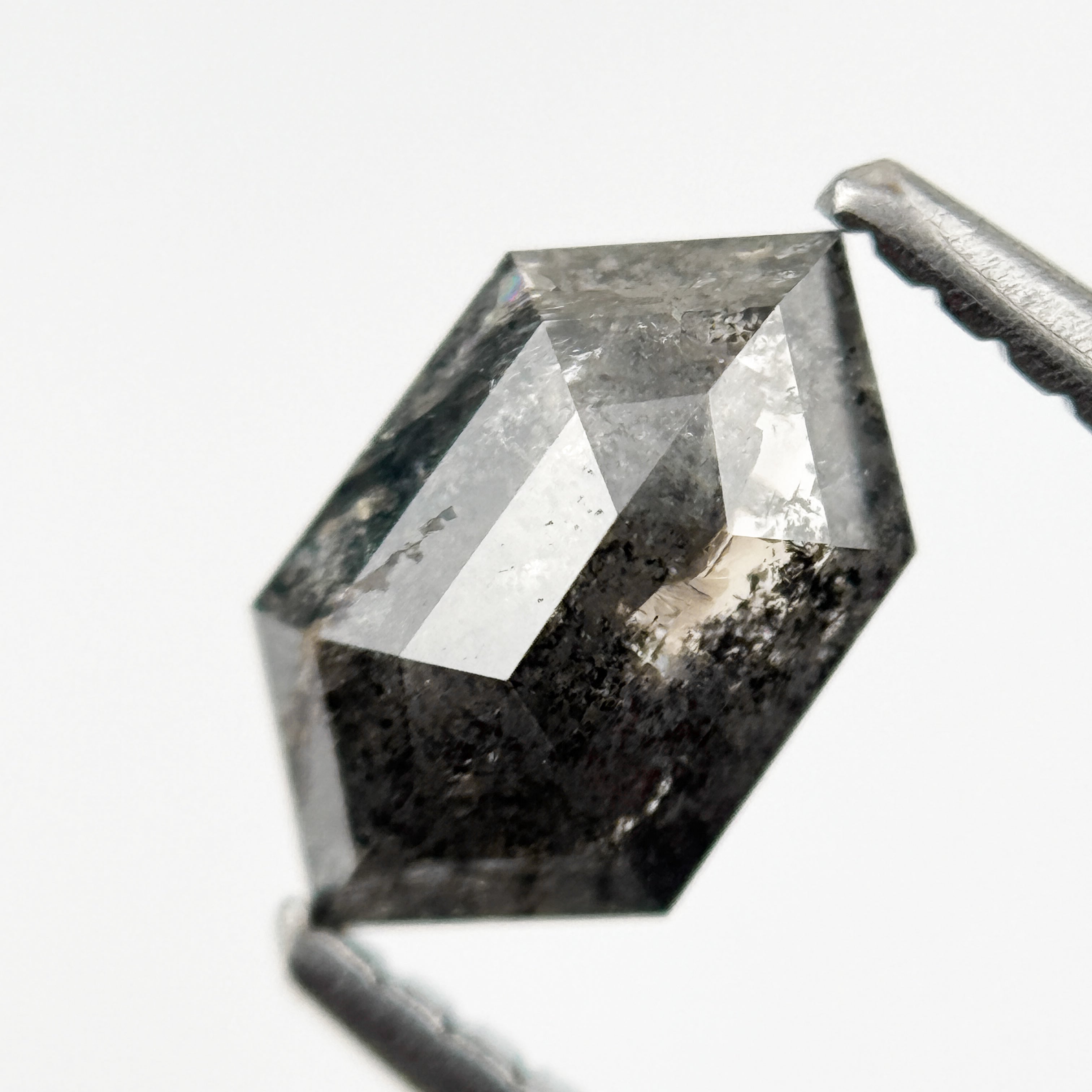 0.88 Ct Hexagon Rose Cut Grey Natural Minimal Diamond
