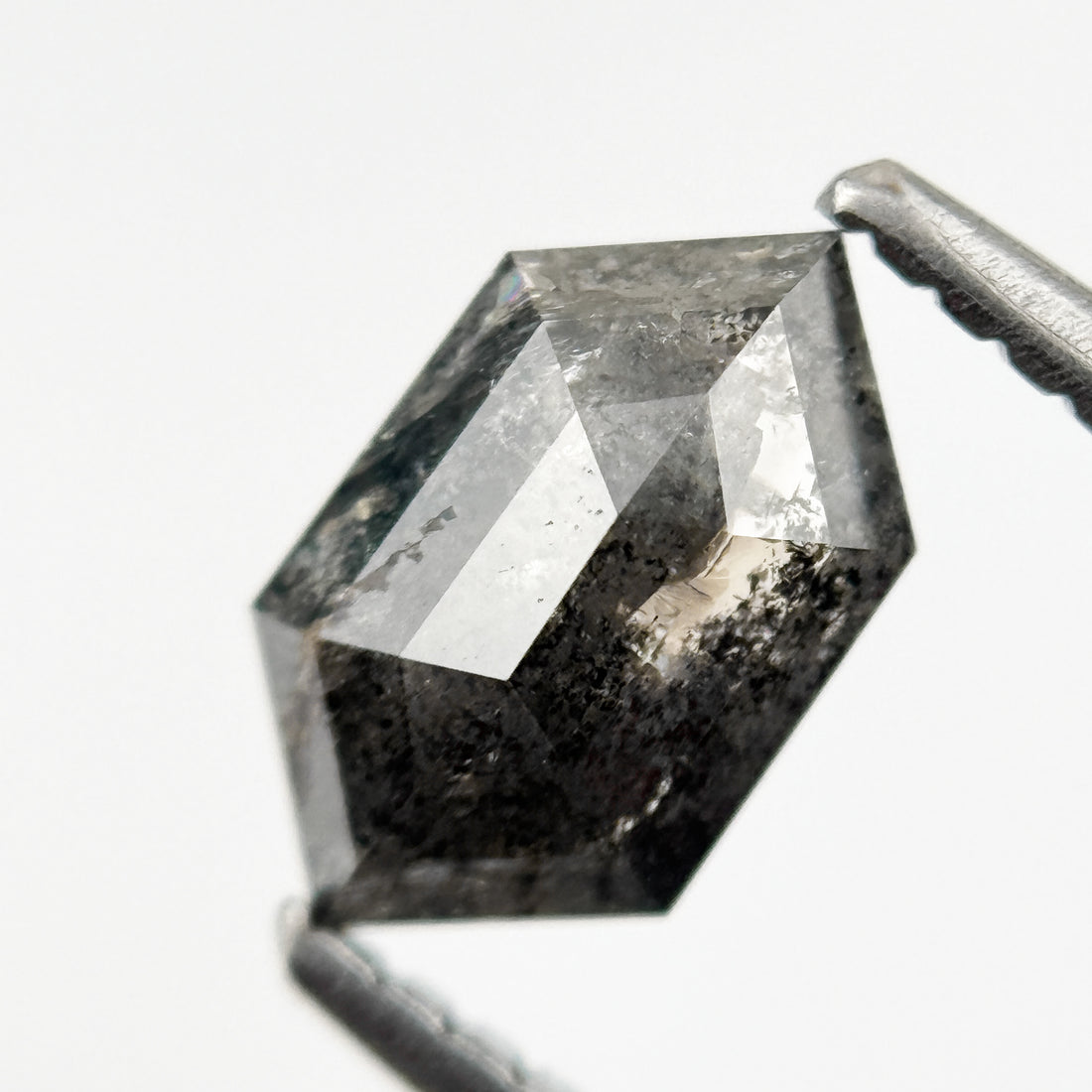0.88 Ct Hexagon Rose Cut Grey Natural Minimal Diamond