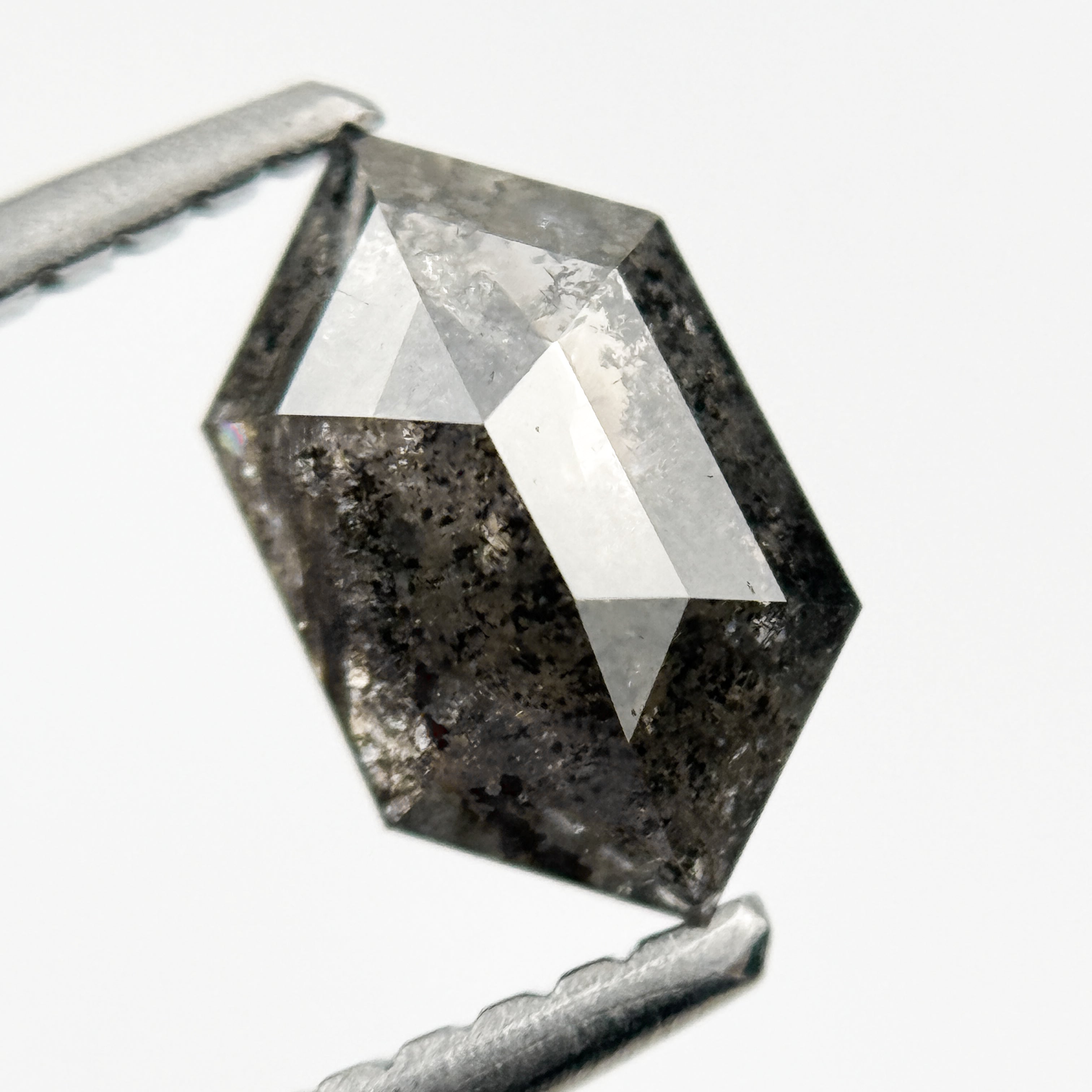 0.88 Ct Hexagon Rose Cut Grey Natural Minimal Diamond