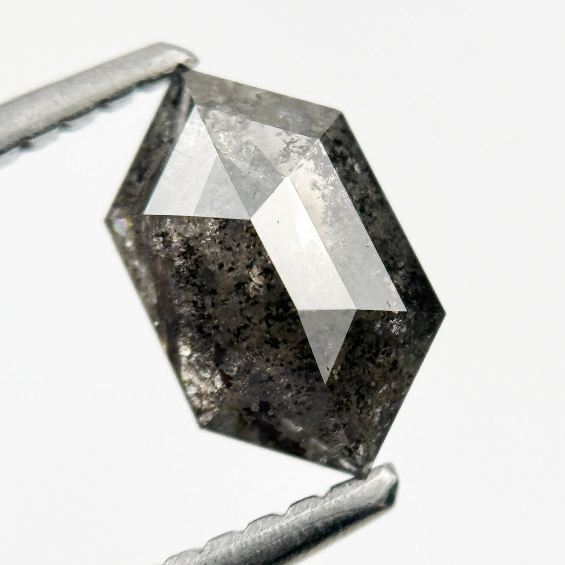 0.88 Ct Hexagon Rose Cut Grey Natural Minimal Diamond