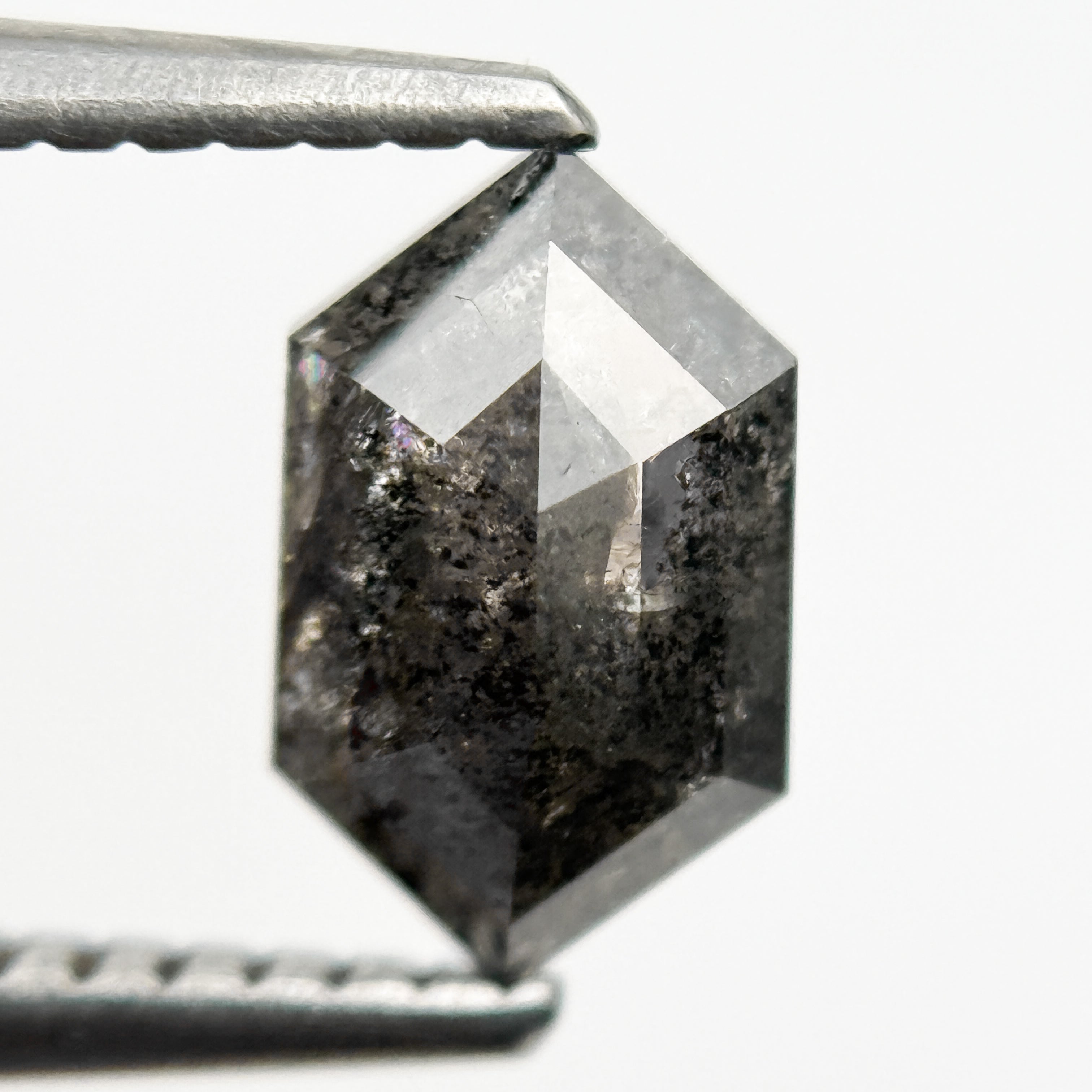 0.88 Ct Hexagon Rose Cut Grey Natural Minimal Diamond