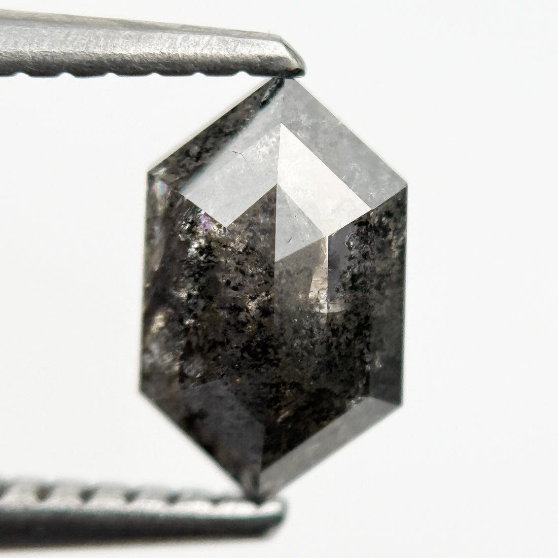 0.88 Ct Hexagon Rose Cut Grey Natural Minimal Diamond