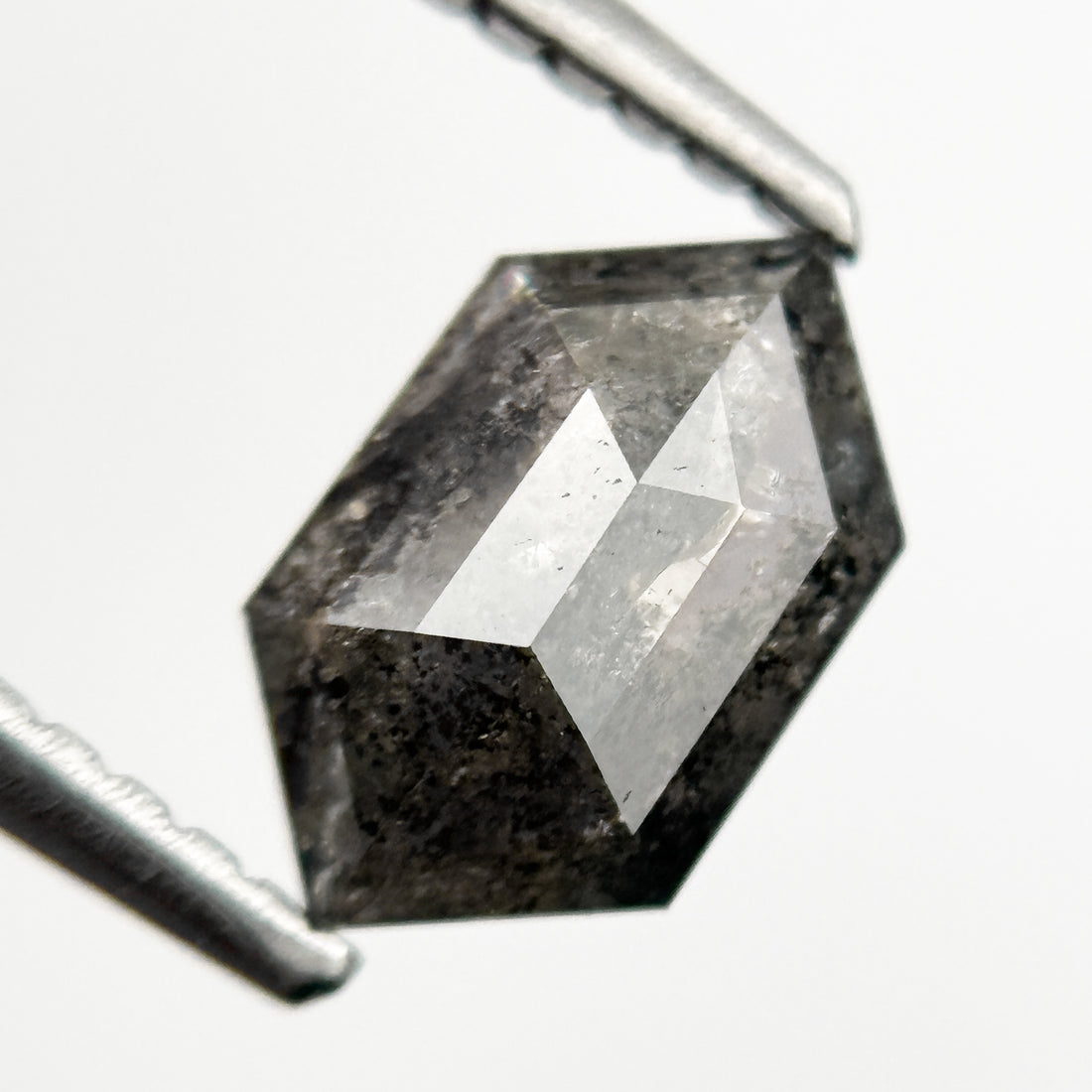 0.88 Ct Hexagon Rose Cut Grey Natural Minimal Diamond