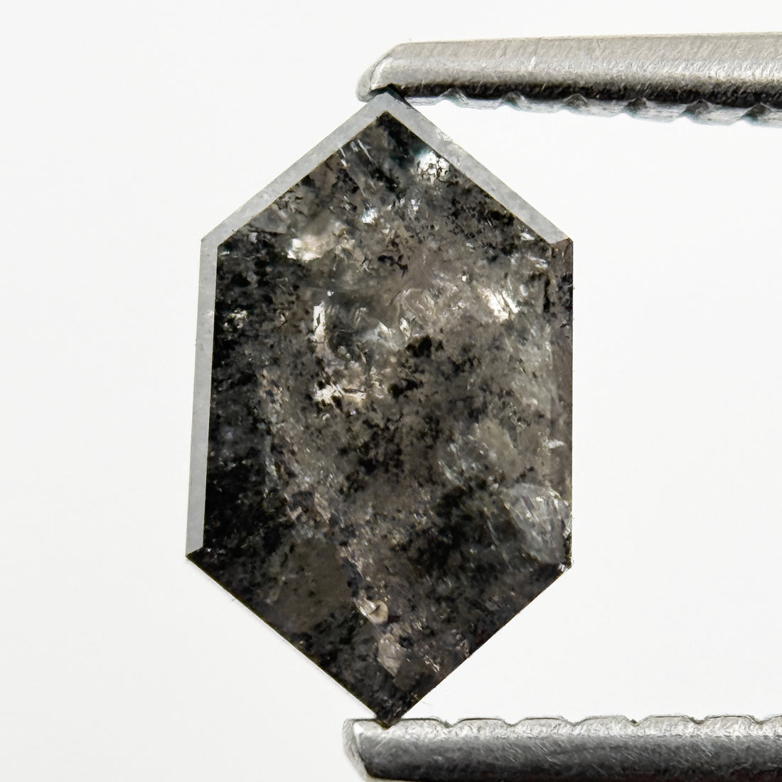 0.88 Ct Hexagon Rose Cut Grey Natural Minimal Diamond