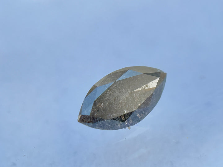 0.42 Ct Marquise Rose Cut Grey Natural Salt and Pepper Diamond