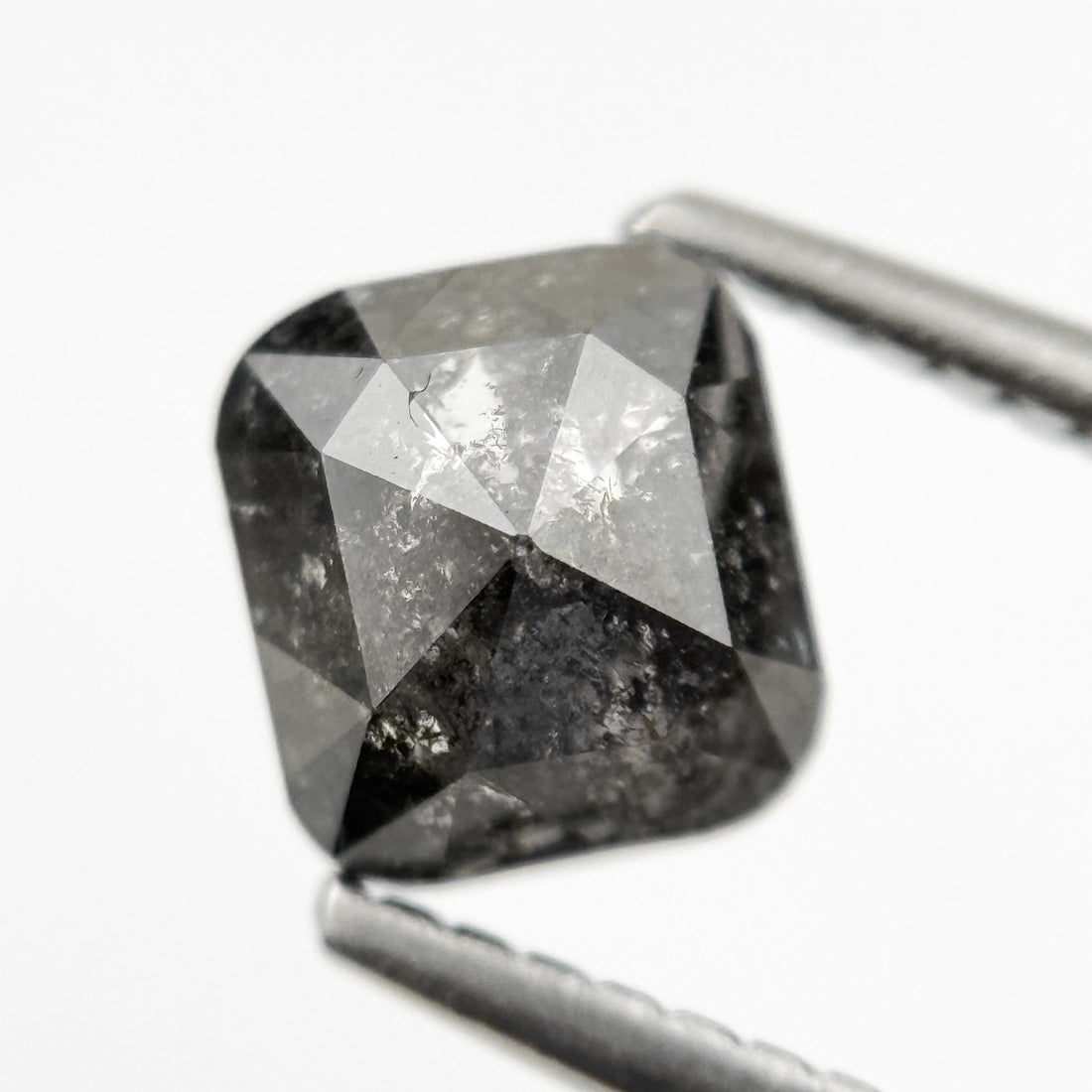 1.31 Ct Cushion Rose Cut Grey Natural Minimalist Diamond