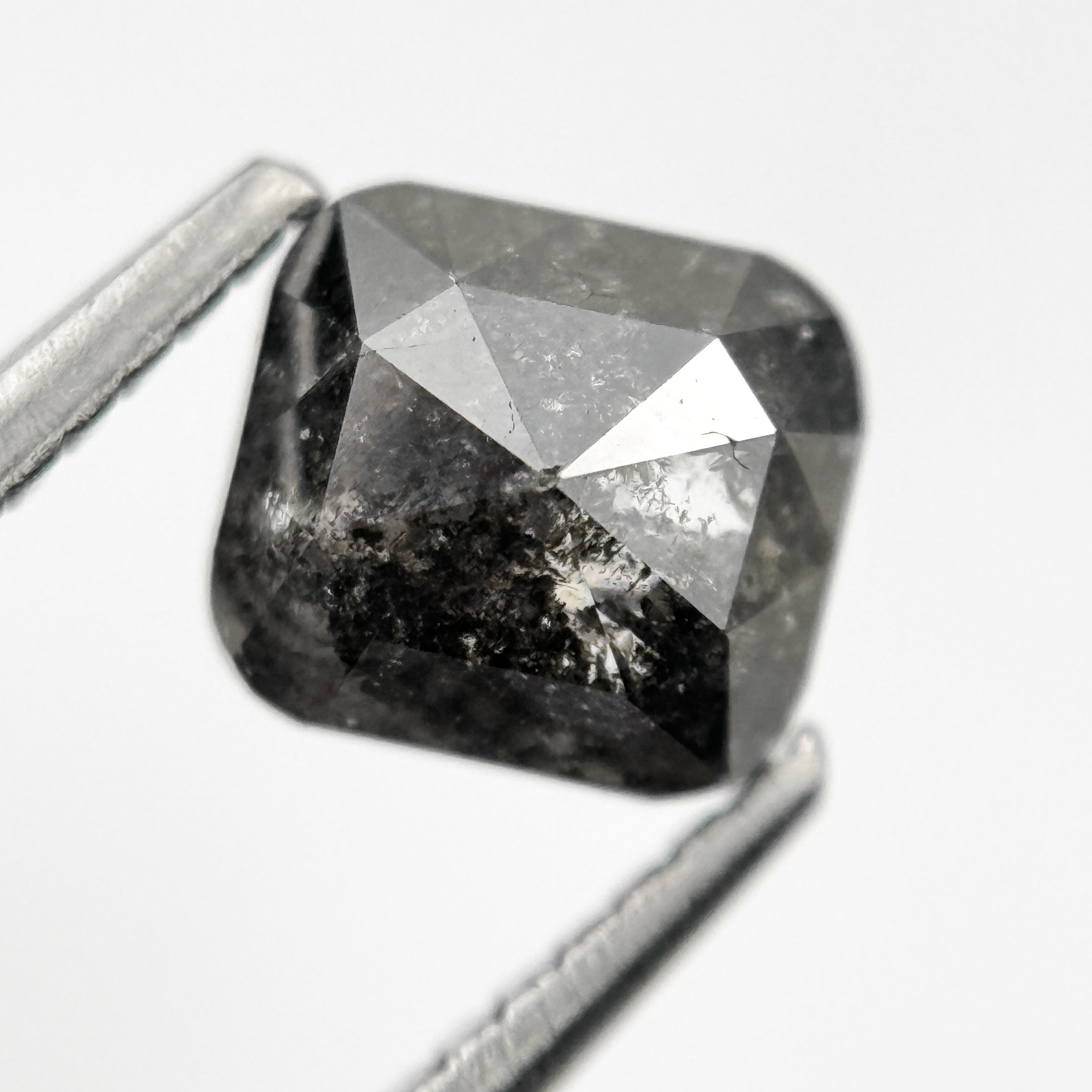 1.31 Ct Cushion Rose Cut Grey Natural Minimalist Diamond