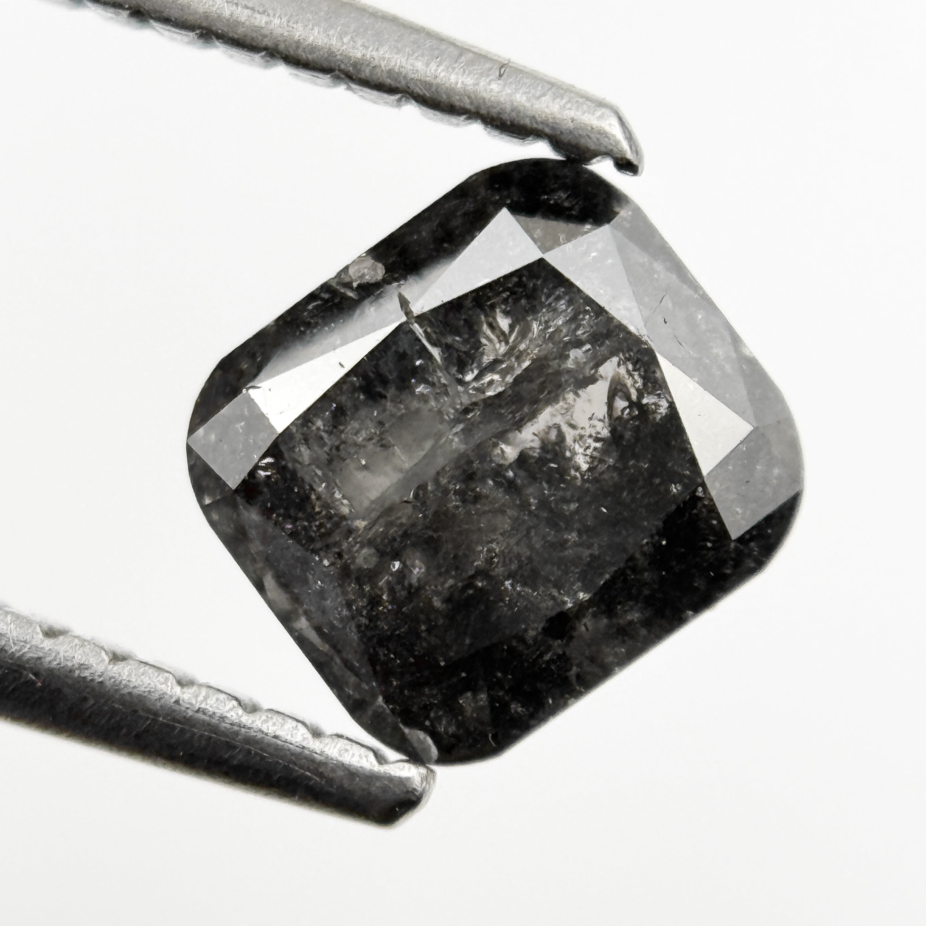 1.31 Ct Cushion Rose Cut Grey Natural Minimalist Diamond