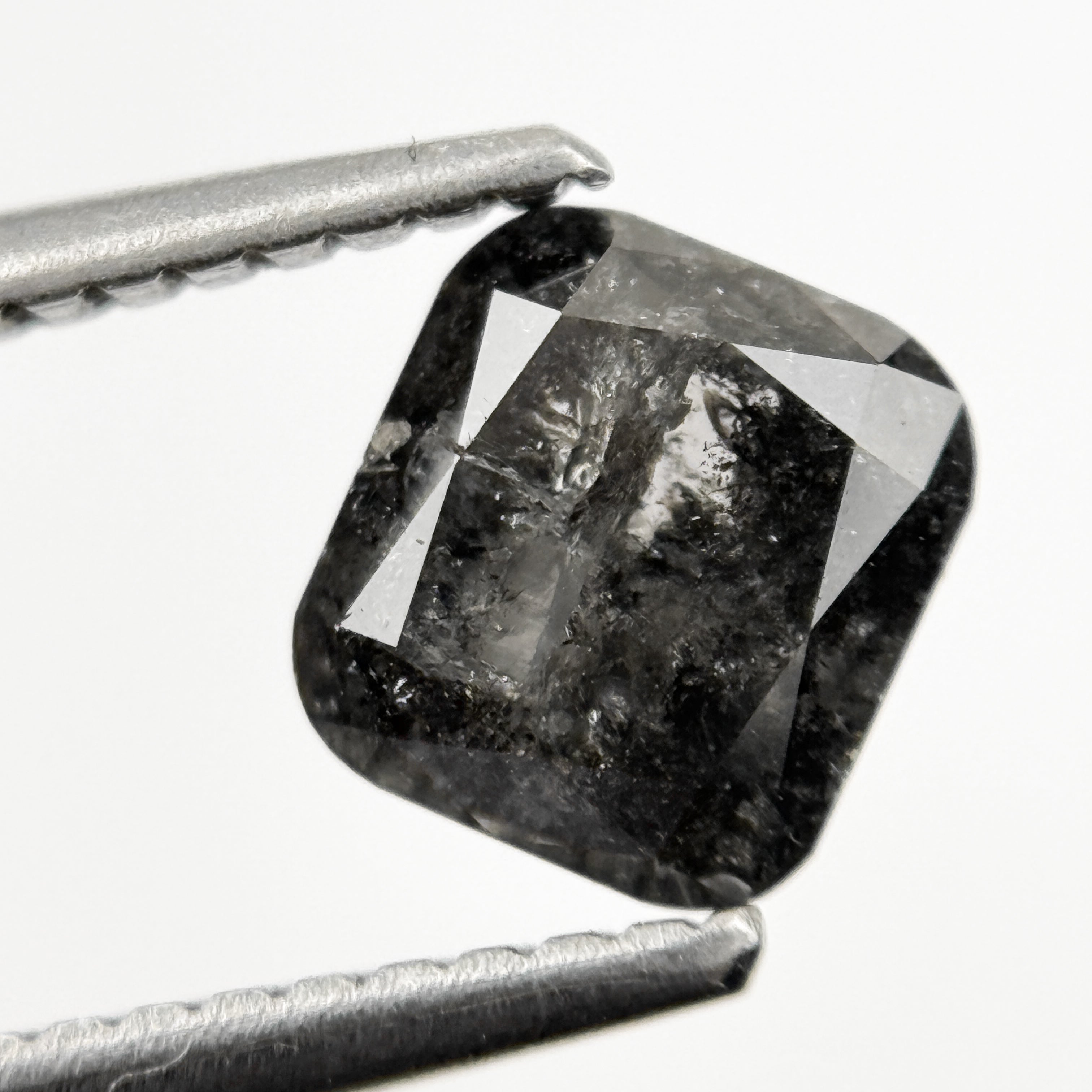 1.31 Ct Cushion Rose Cut Grey Natural Minimalist Diamond