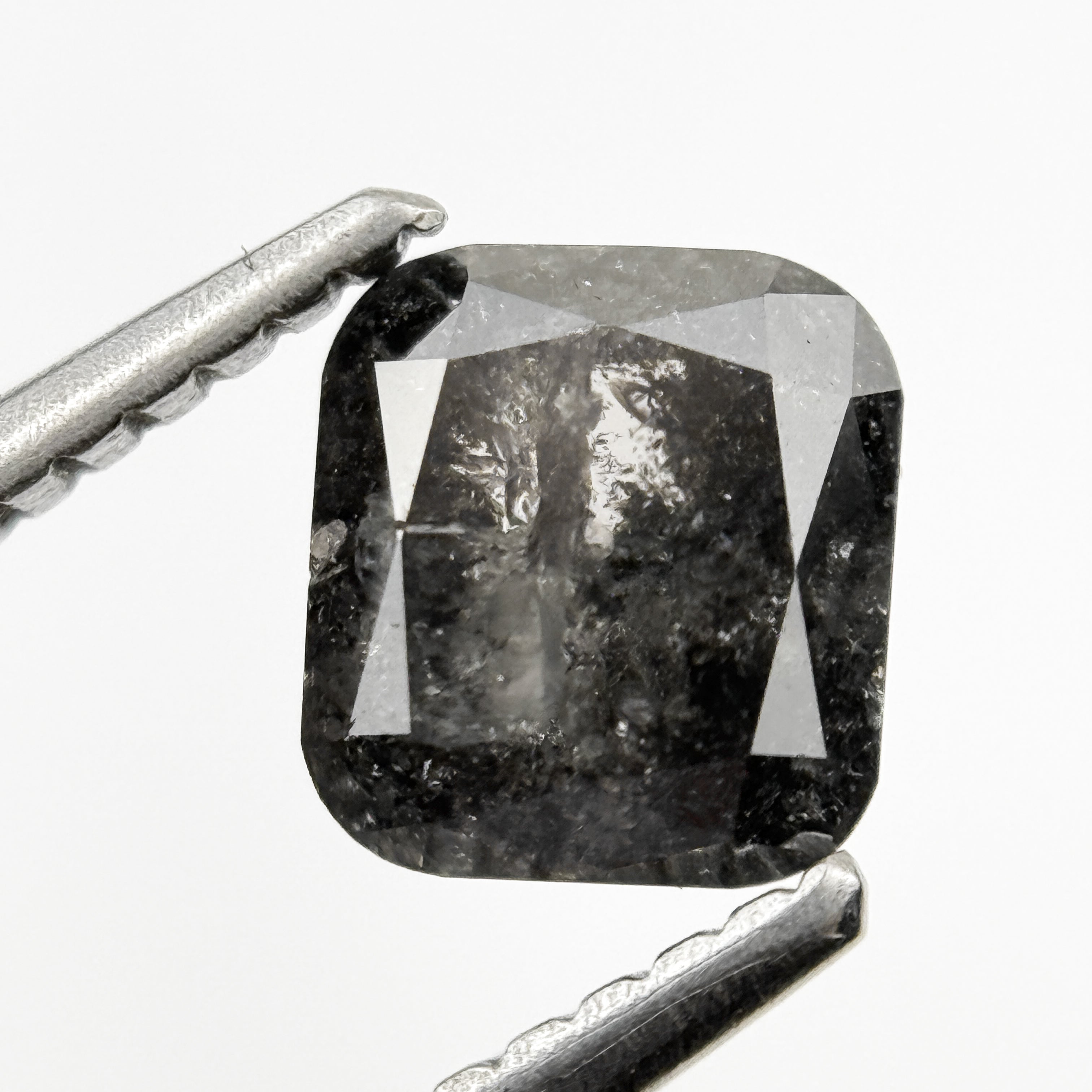 1.31 Ct Cushion Rose Cut Grey Natural Minimalist Diamond