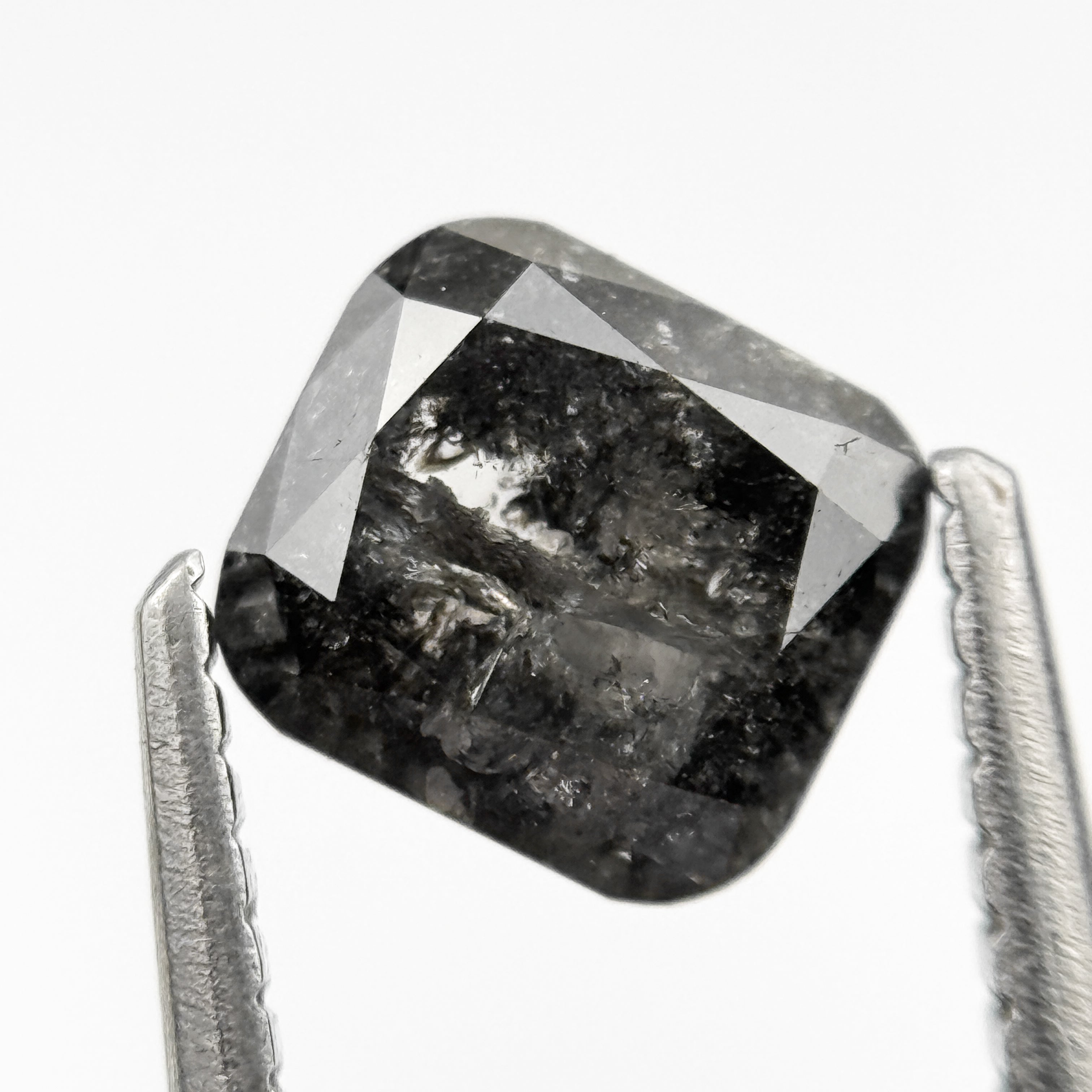 1.31 Ct Cushion Rose Cut Grey Natural Minimalist Diamond