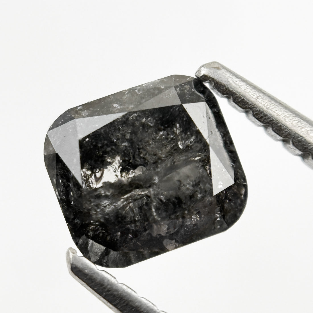 1.31 Ct Cushion Rose Cut Grey Natural Minimalist Diamond