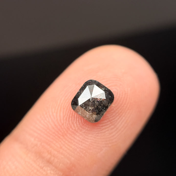 1.31 Ct Cushion Rose Cut Grey Natural Minimalist Diamond