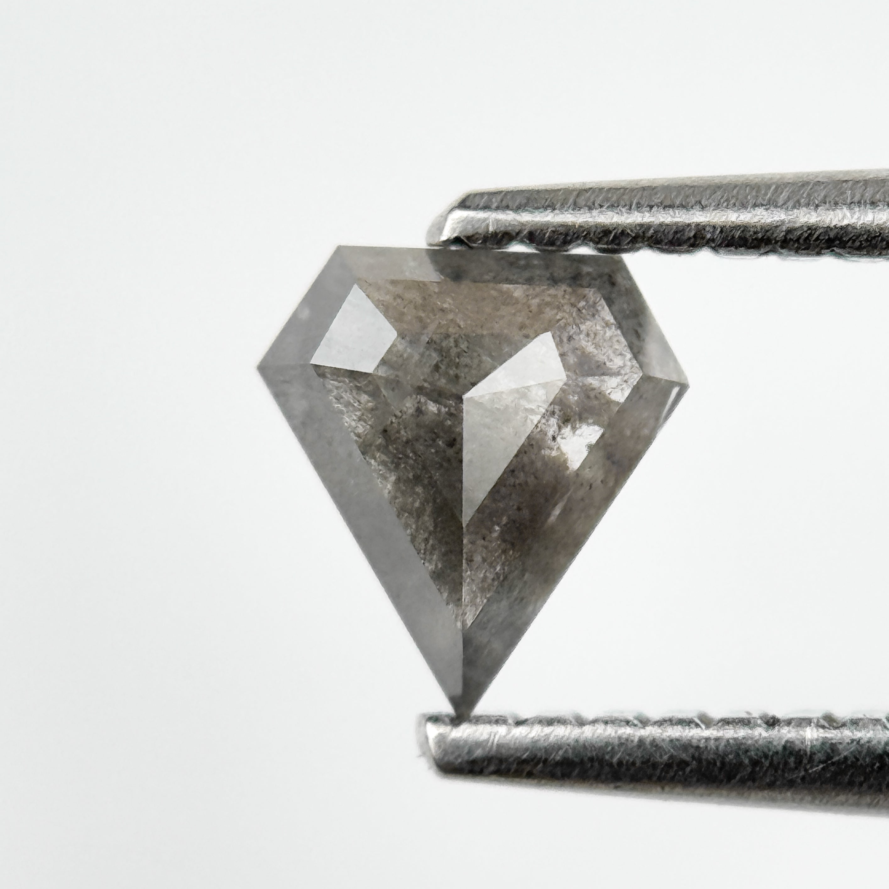 0.58 Ct Pentagon Rose Cut Grey Natural Salt and Pepper Diamond