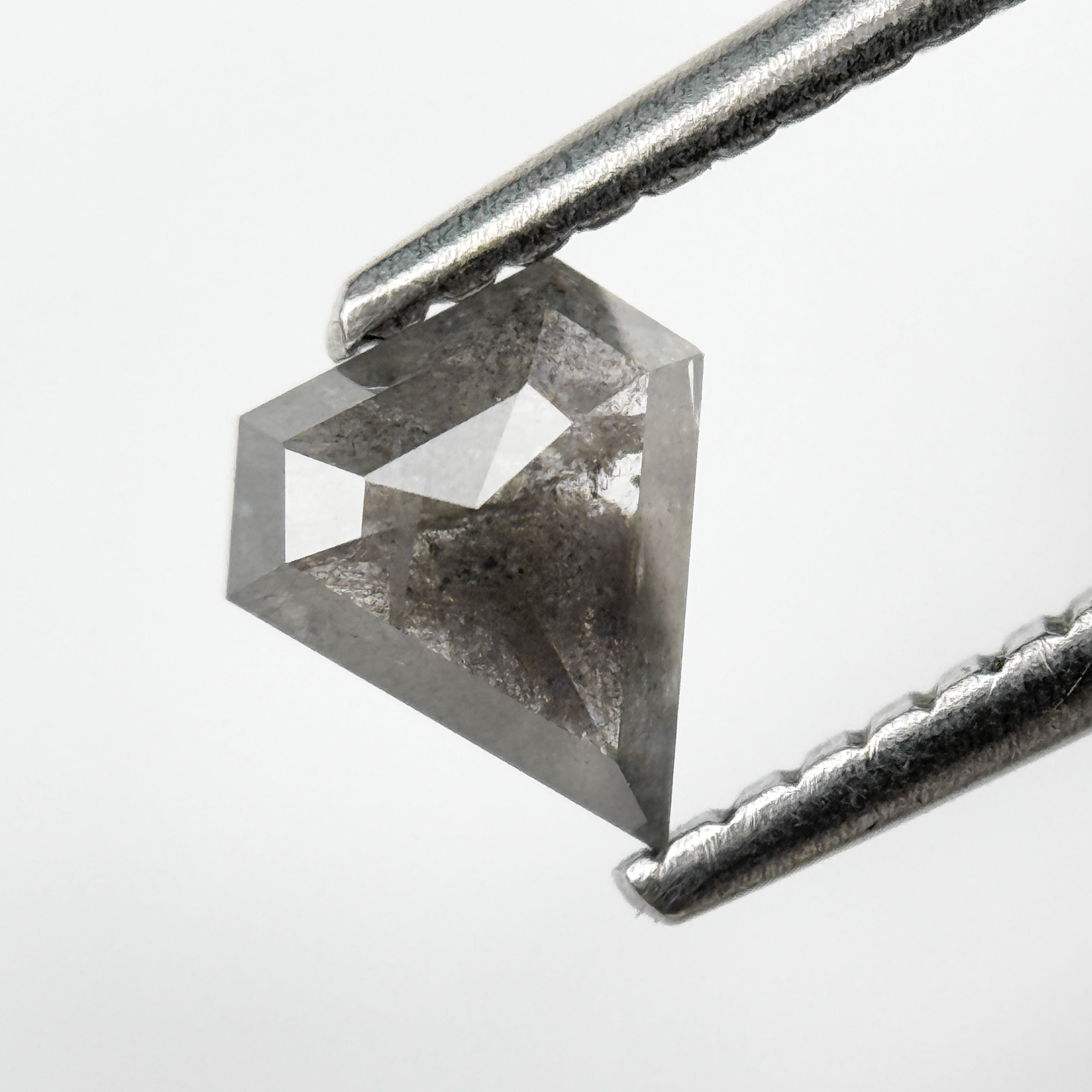 0.58 Ct Pentagon Rose Cut Grey Natural Salt and Pepper Diamond