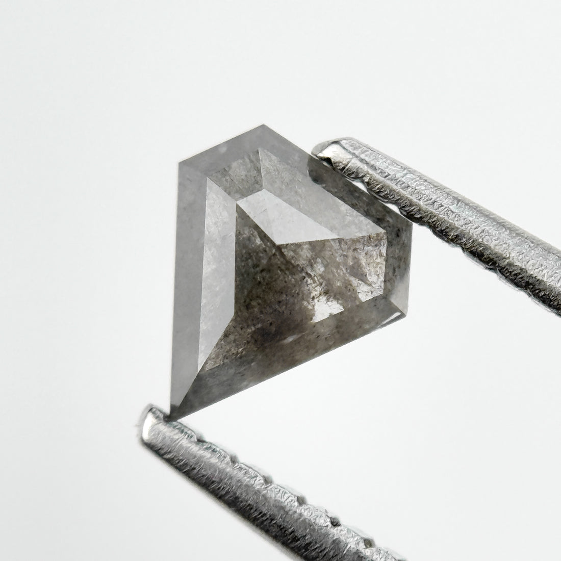 0.58 Ct Pentagon Rose Cut Grey Natural Salt and Pepper Diamond