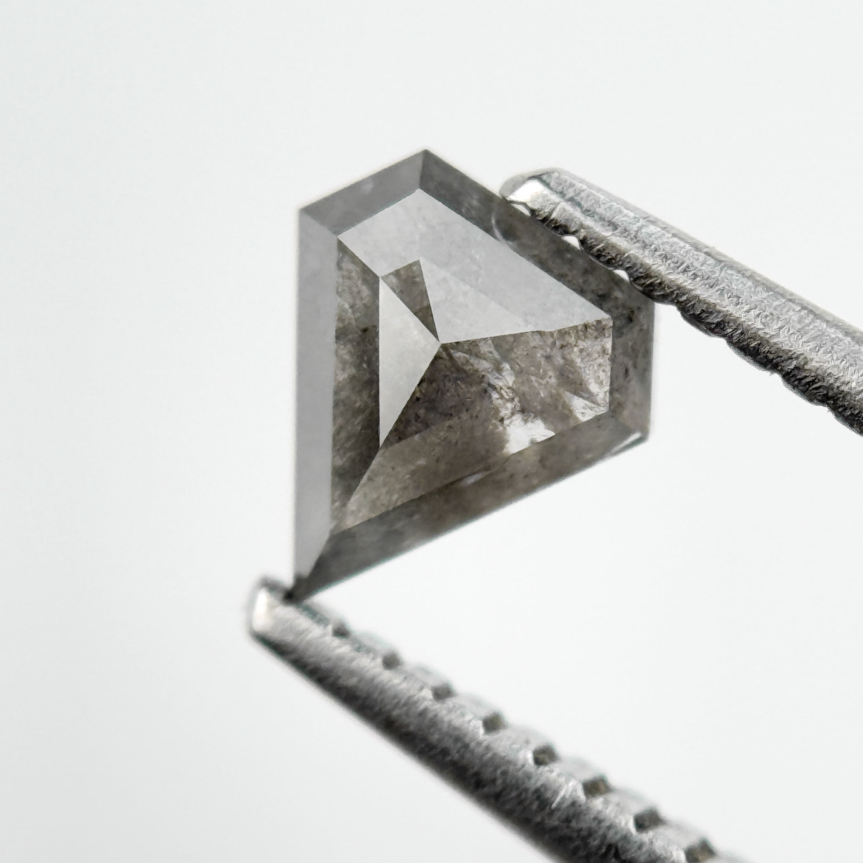 0.58 Ct Pentagon Rose Cut Grey Natural Salt and Pepper Diamond
