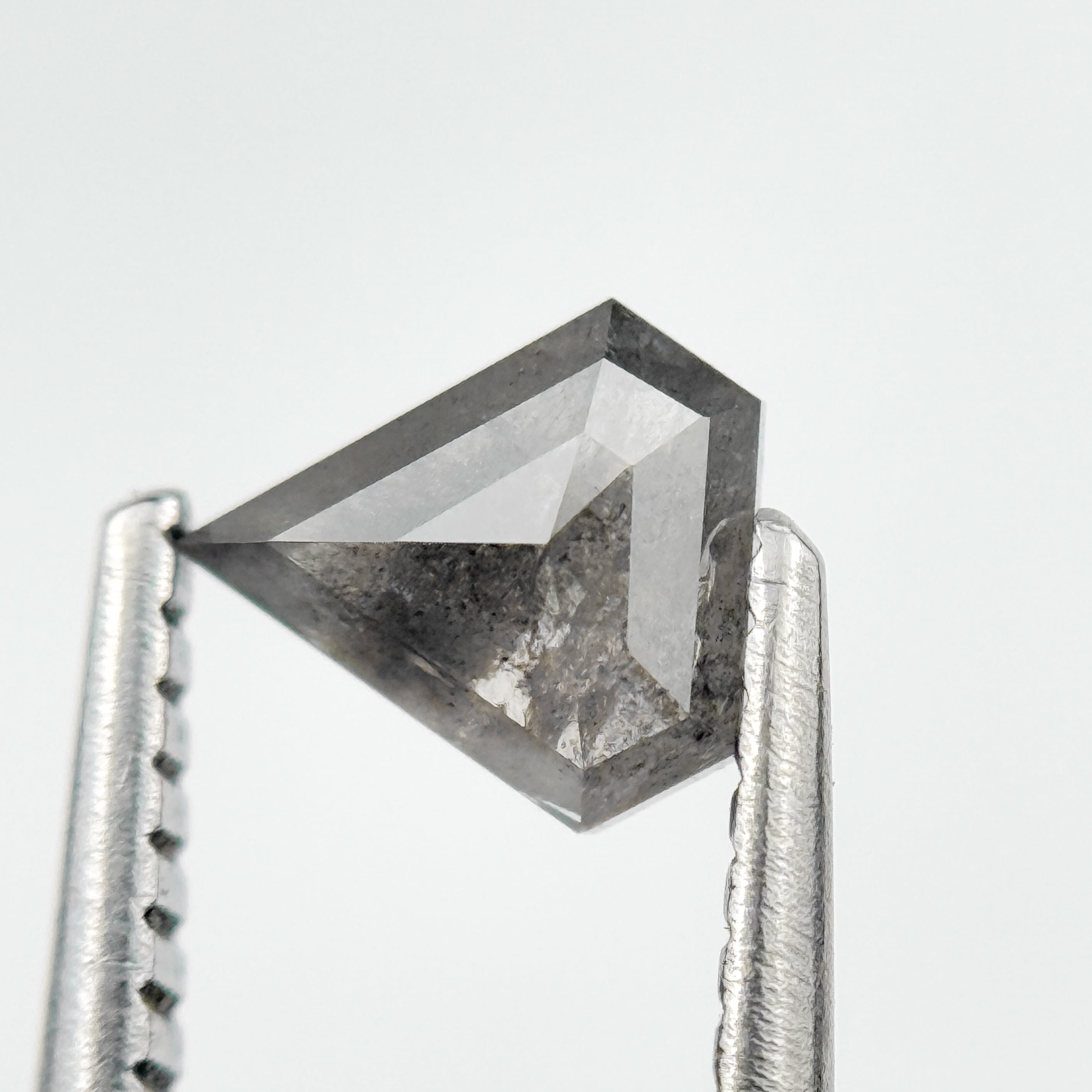 0.58 Ct Pentagon Rose Cut Grey Natural Salt and Pepper Diamond