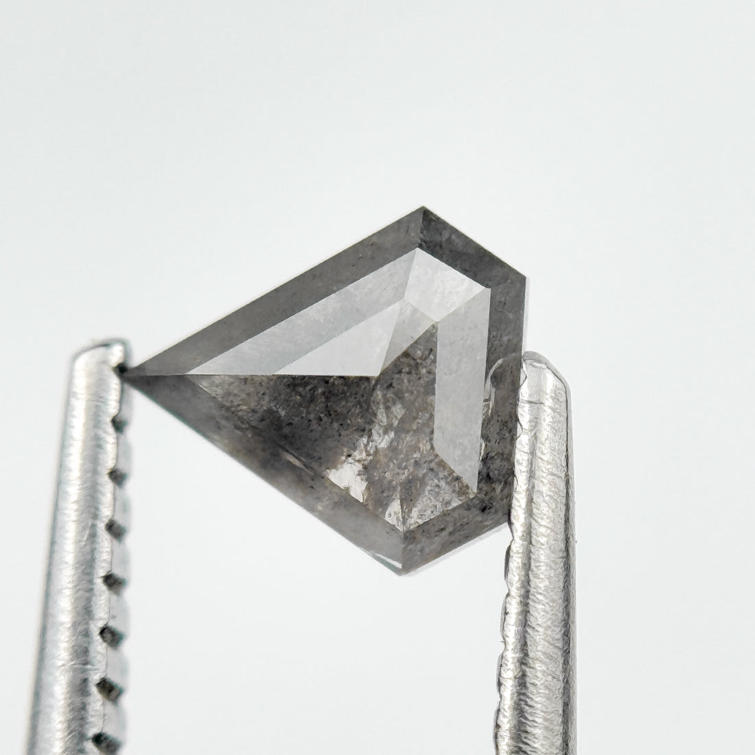 0.58 Ct Pentagon Rose Cut Grey Natural Salt and Pepper Diamond