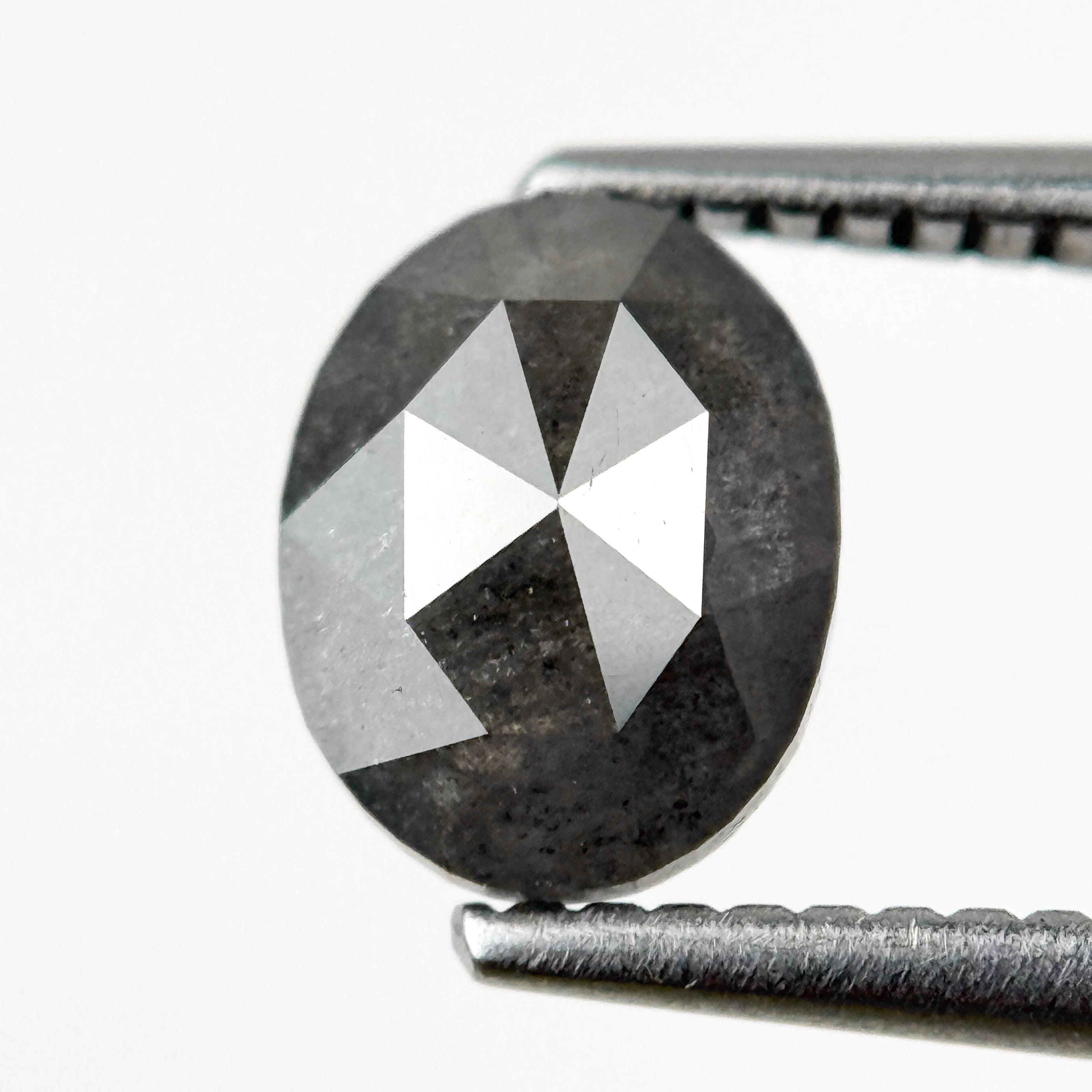 1.28 Ct Oval Rose Cut Grey Natural Fancy Diamond