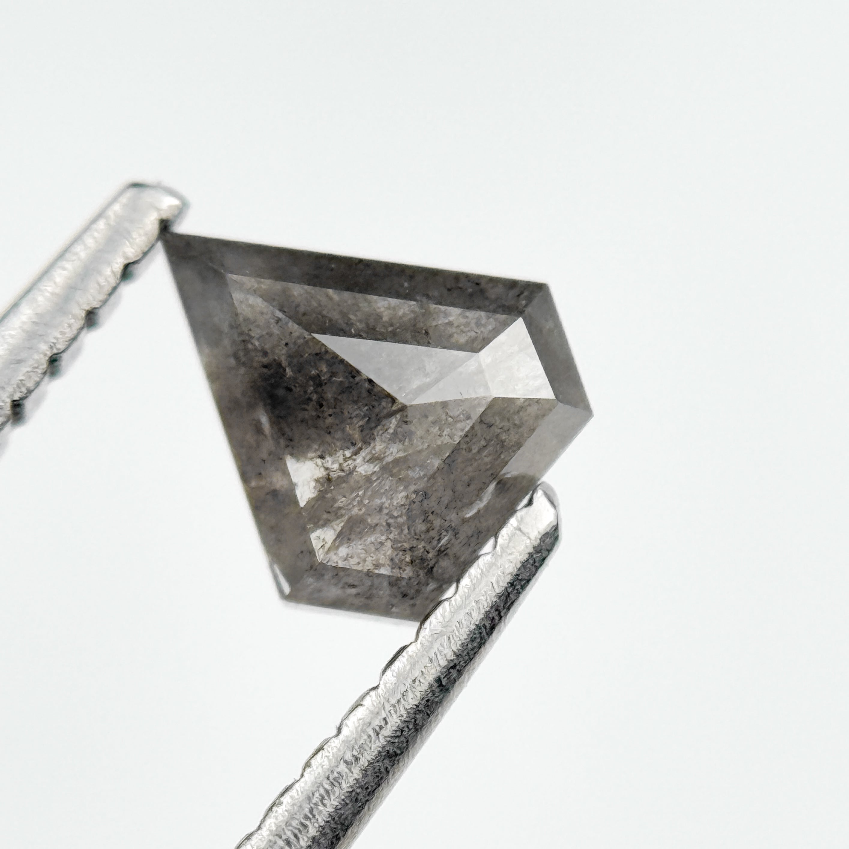 0.58 Ct Pentagon Rose Cut Grey Natural Salt and Pepper Diamond