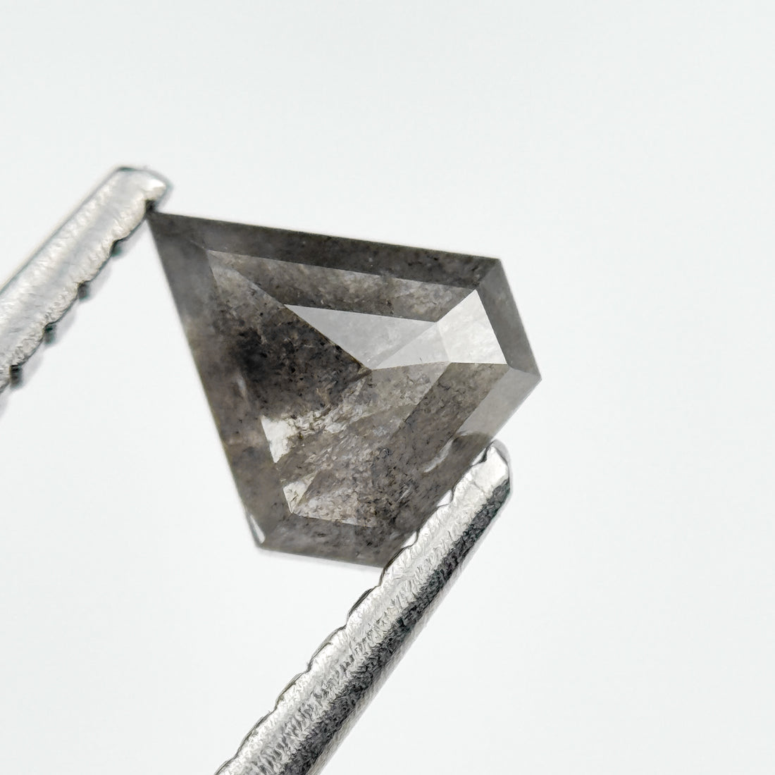 0.58 Ct Pentagon Rose Cut Grey Natural Salt and Pepper Diamond