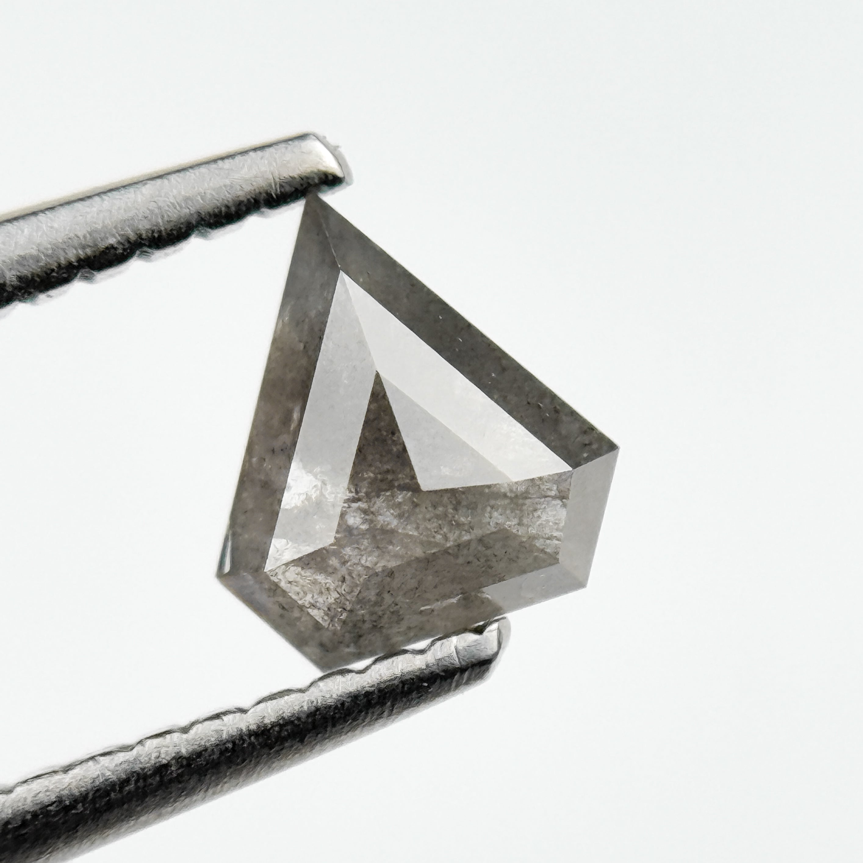 0.58 Ct Pentagon Rose Cut Grey Natural Salt and Pepper Diamond