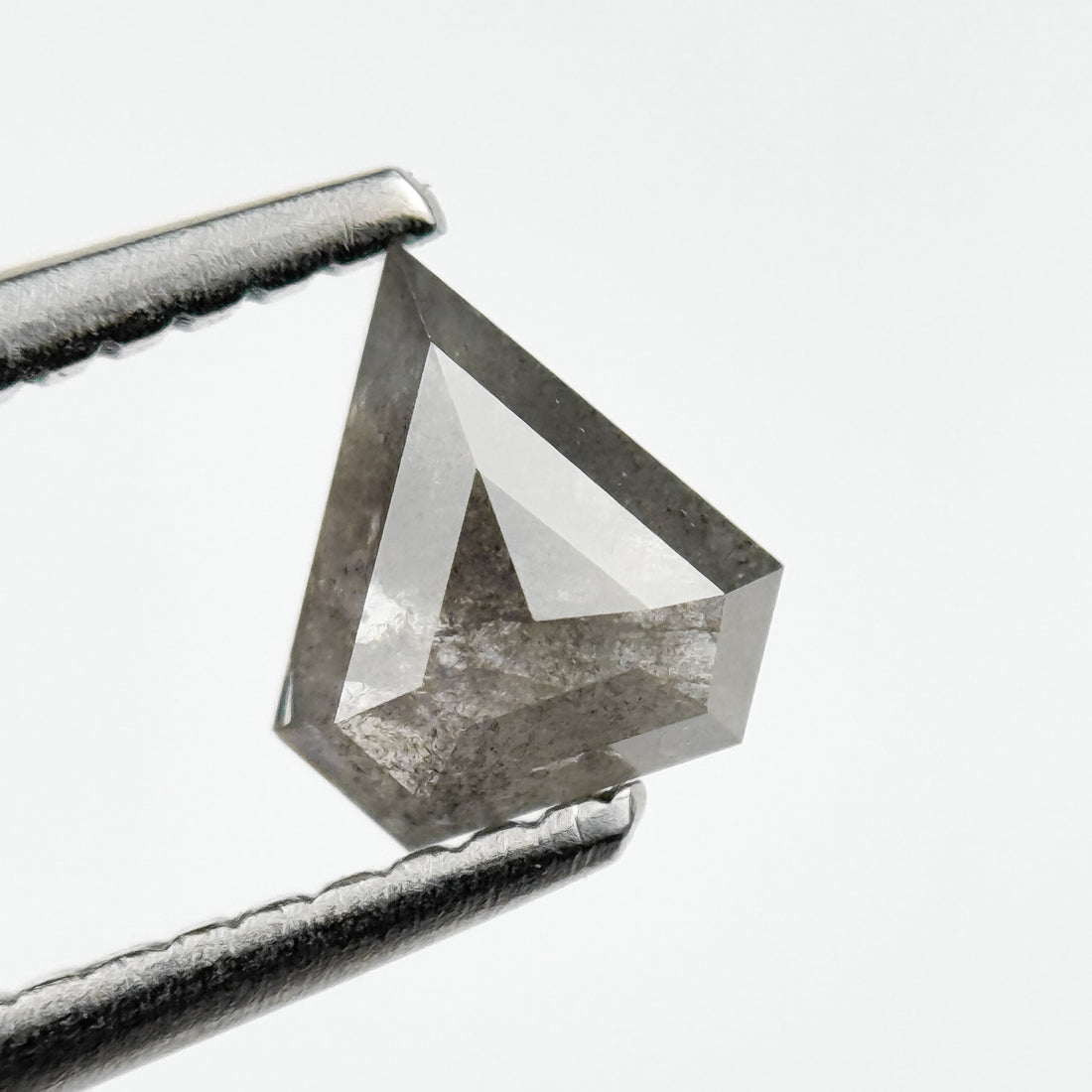 0.58 Ct Pentagon Rose Cut Grey Natural Salt and Pepper Diamond