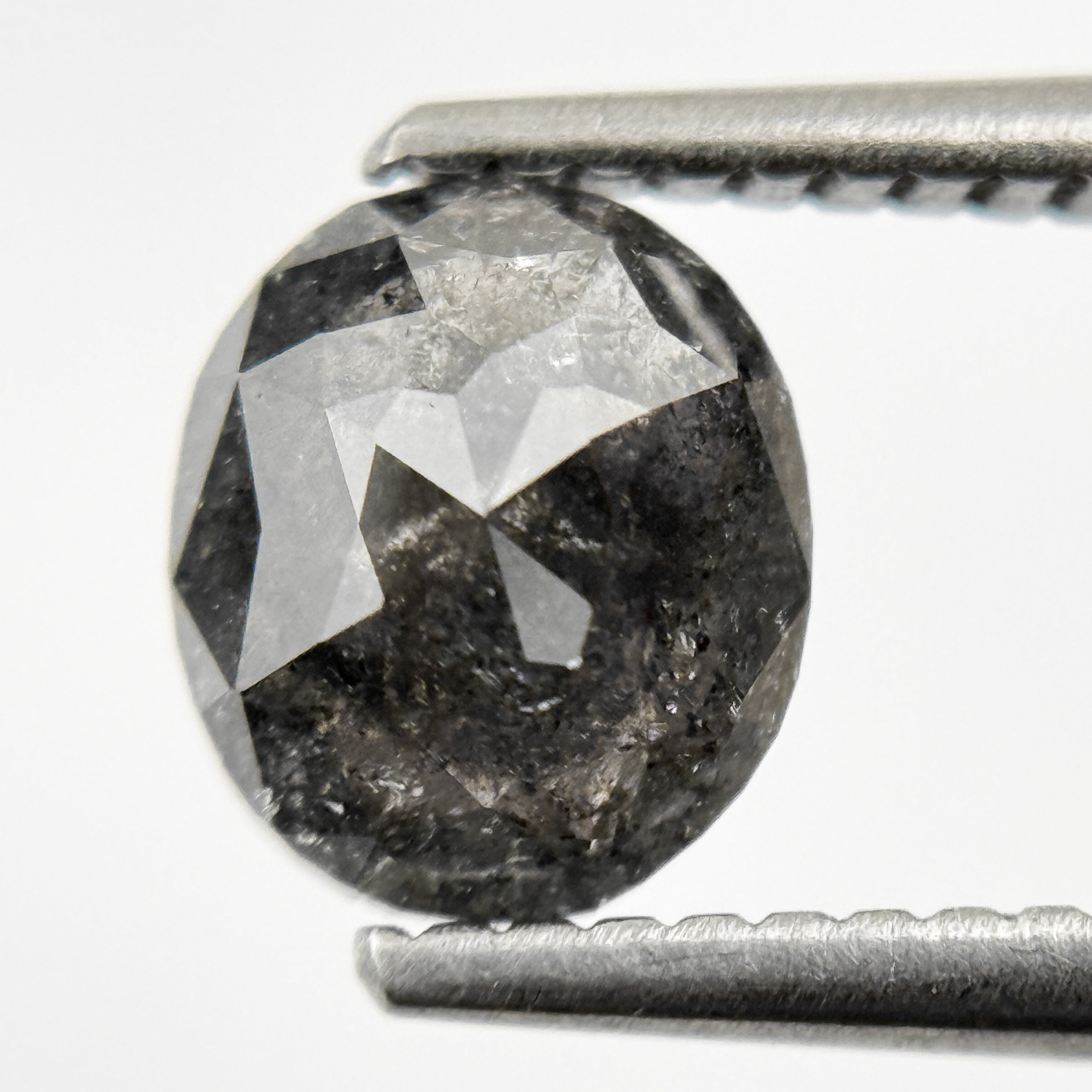 1.43 Ct Oval Rose Cut Grey Natural Vintage Diamond