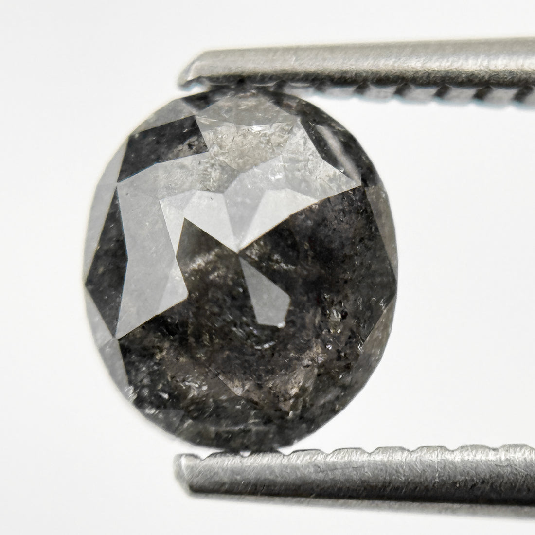 1.43 Ct Oval Rose Cut Grey Natural Vintage Diamond