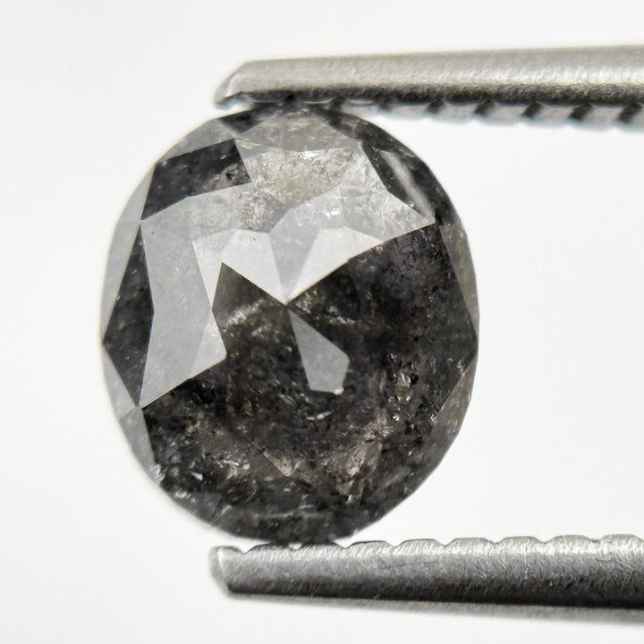 1.43 Ct Oval Rose Cut Grey Natural Vintage Diamond