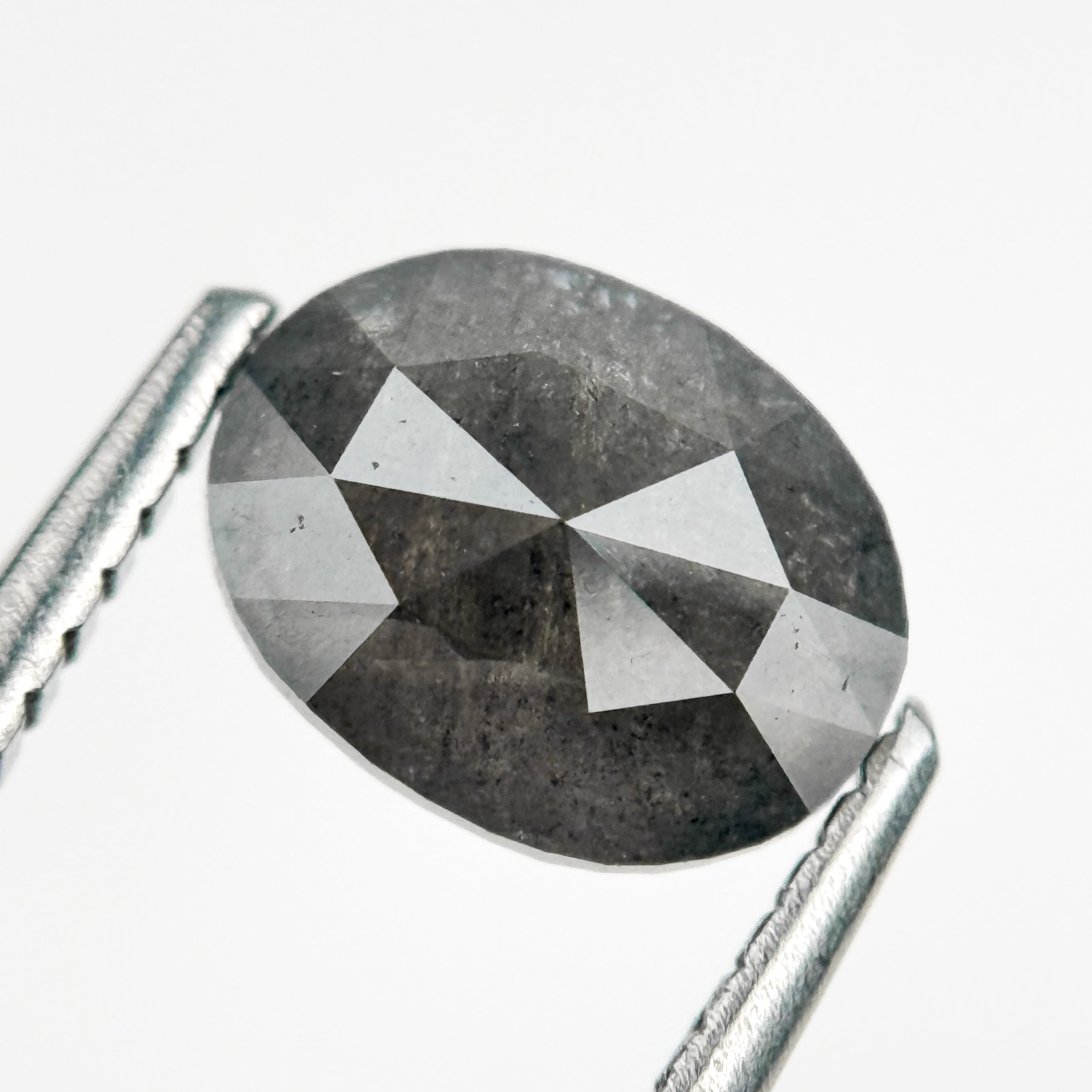 1.28 Ct Oval Rose Cut Grey Natural Fancy Diamond