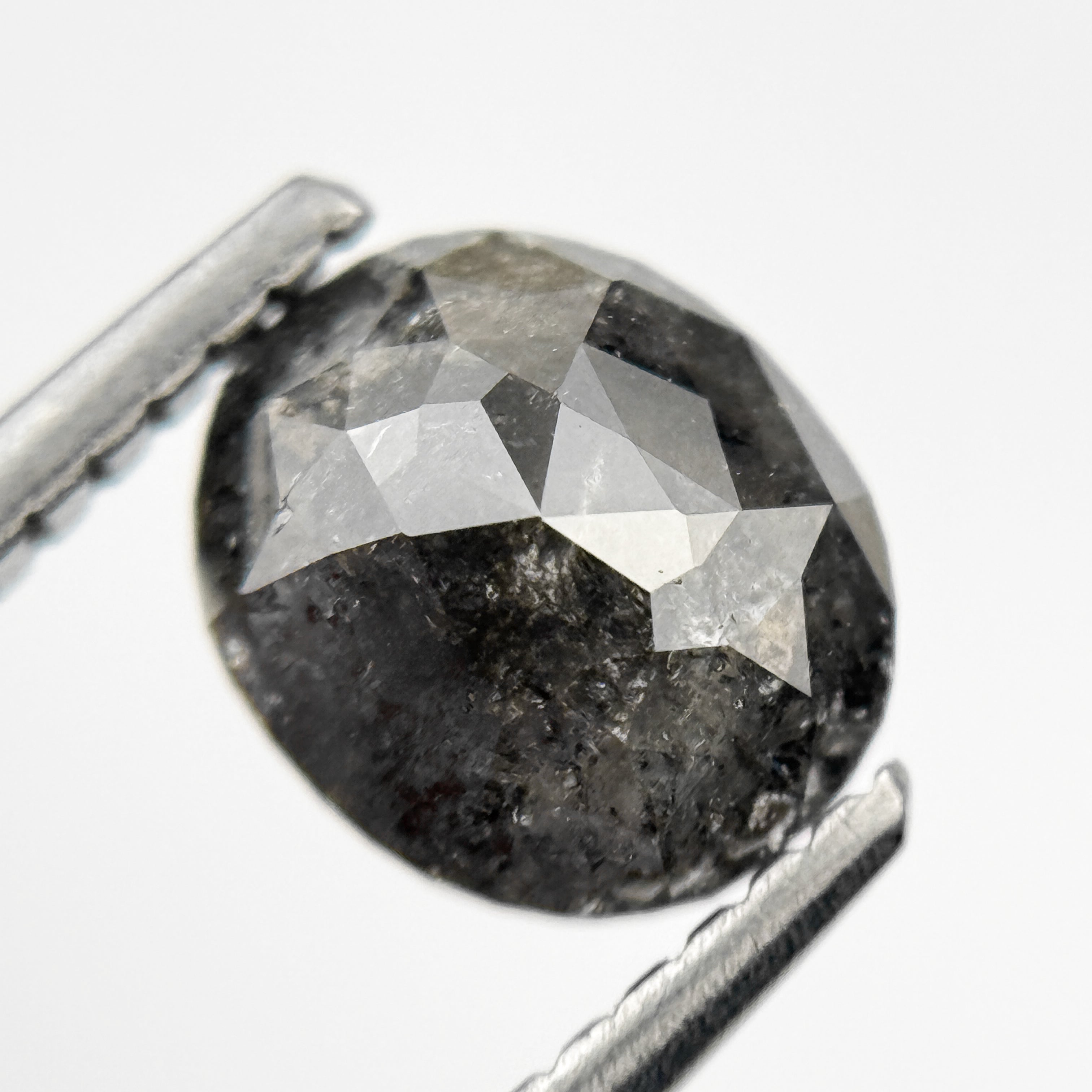 1.43 Ct Oval Rose Cut Grey Natural Vintage Diamond