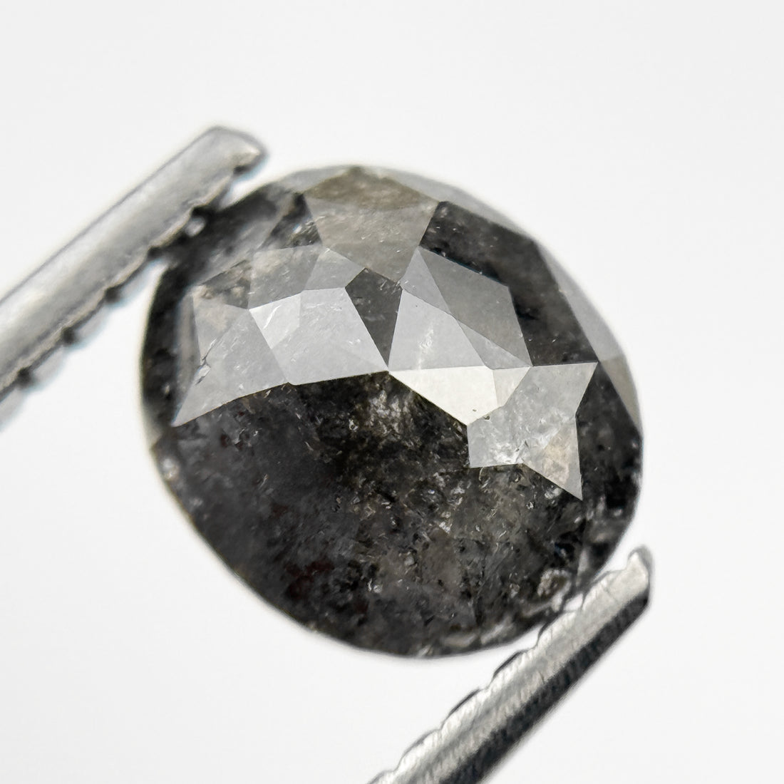 1.43 Ct Oval Rose Cut Grey Natural Vintage Diamond