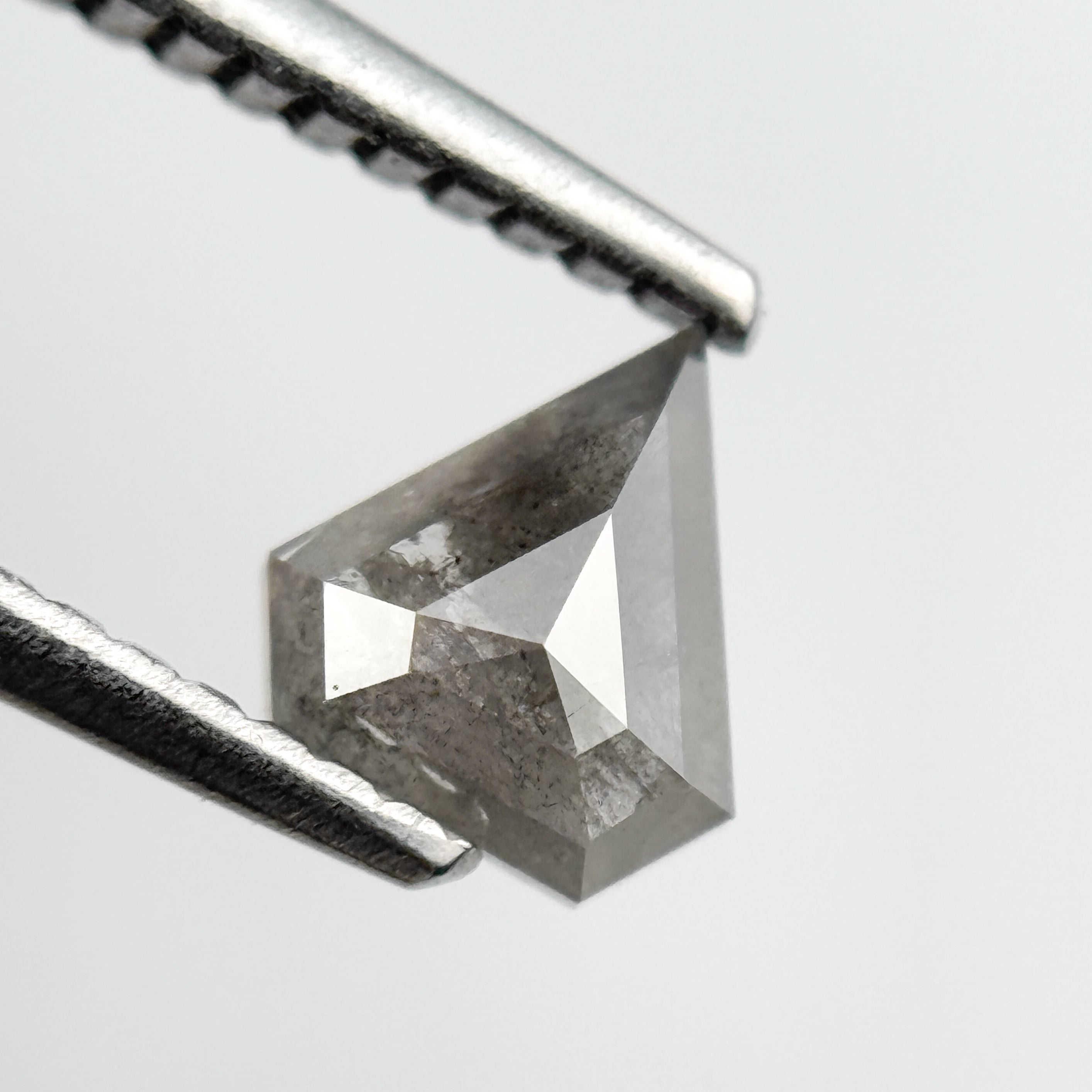 0.58 Ct Pentagon Rose Cut Grey Natural Salt and Pepper Diamond