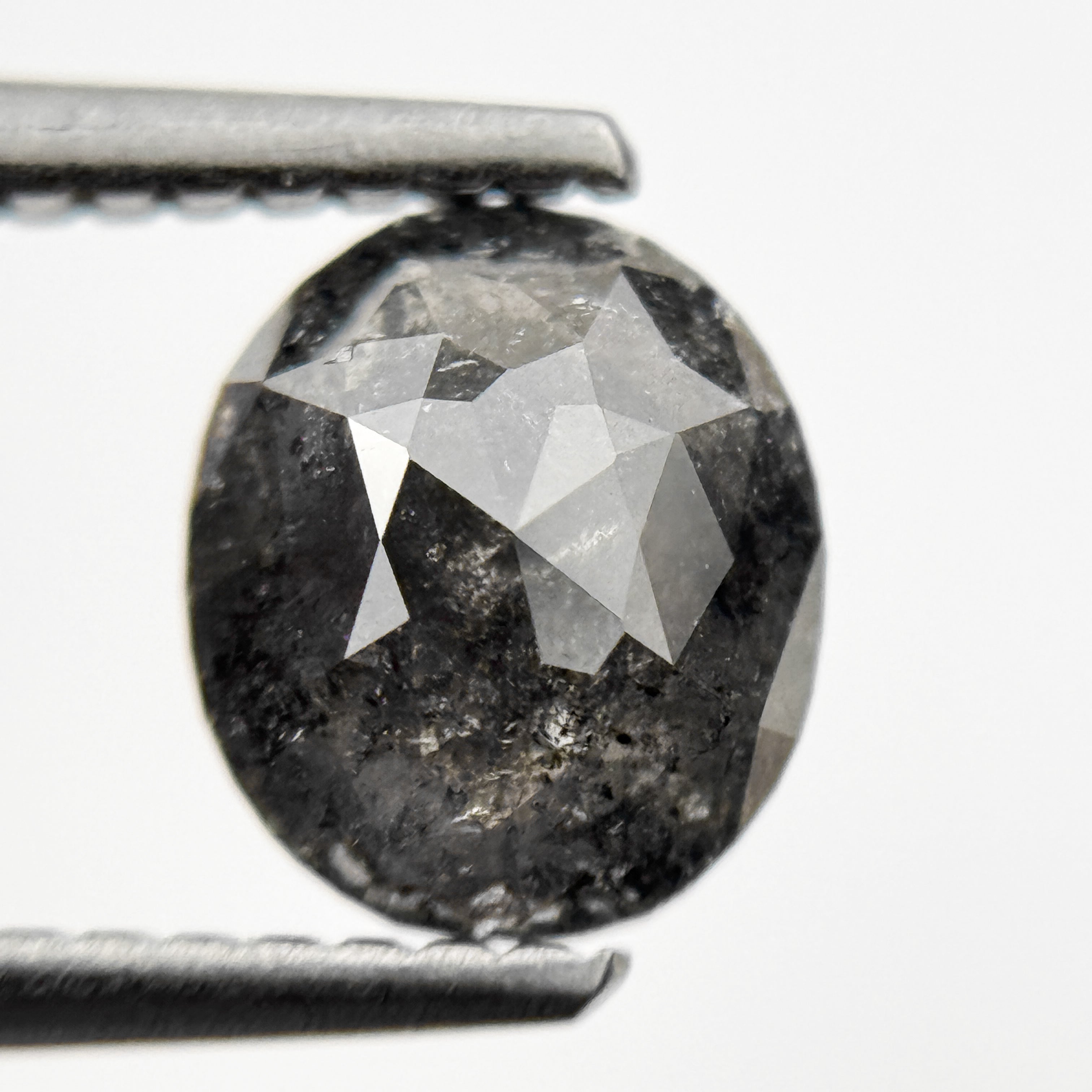 1.43 Ct Oval Rose Cut Grey Natural Vintage Diamond