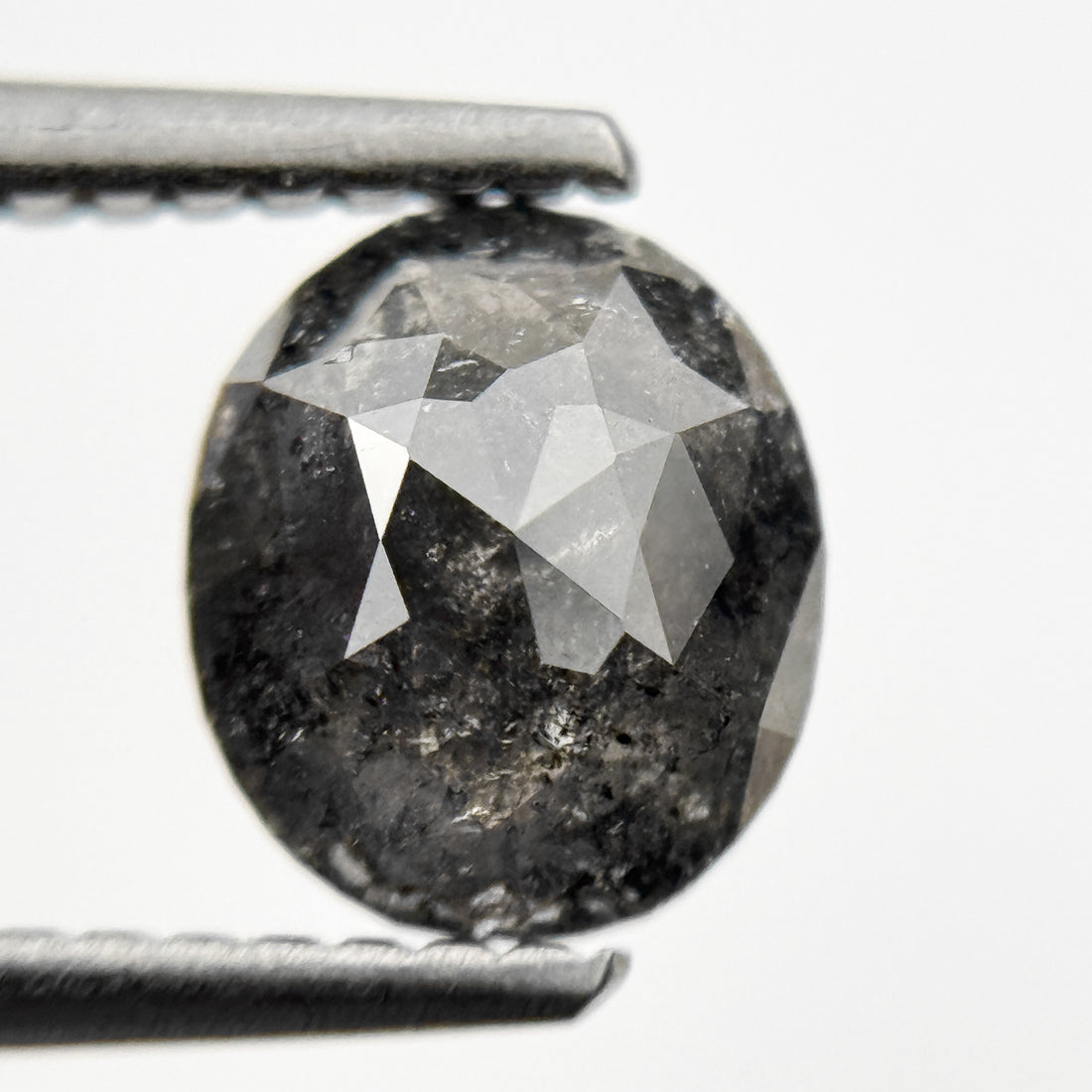 1.43 Ct Oval Rose Cut Grey Natural Vintage Diamond