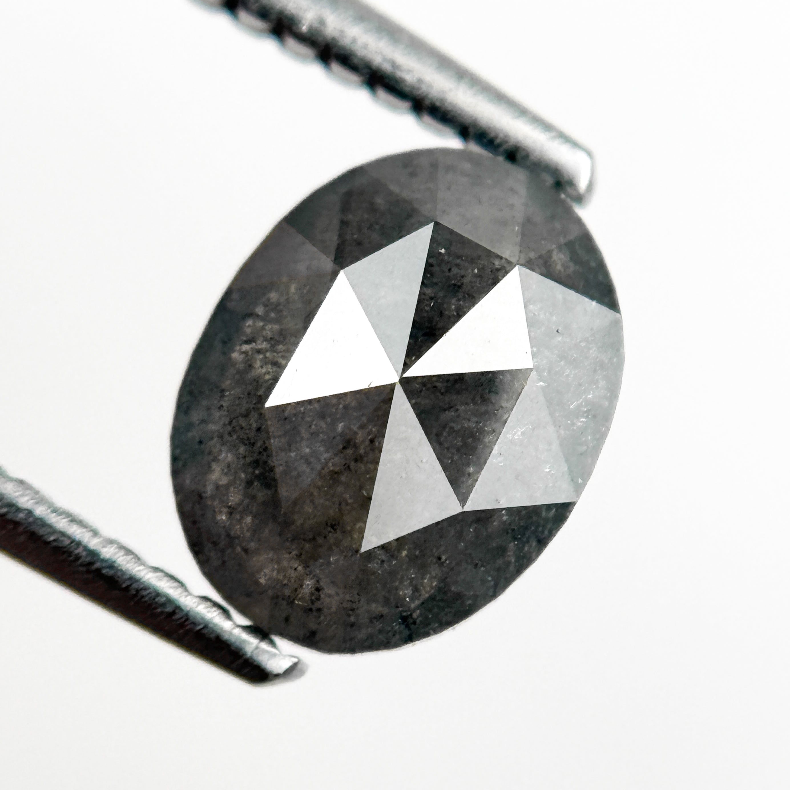 1.28 Ct Oval Rose Cut Grey Natural Fancy Diamond