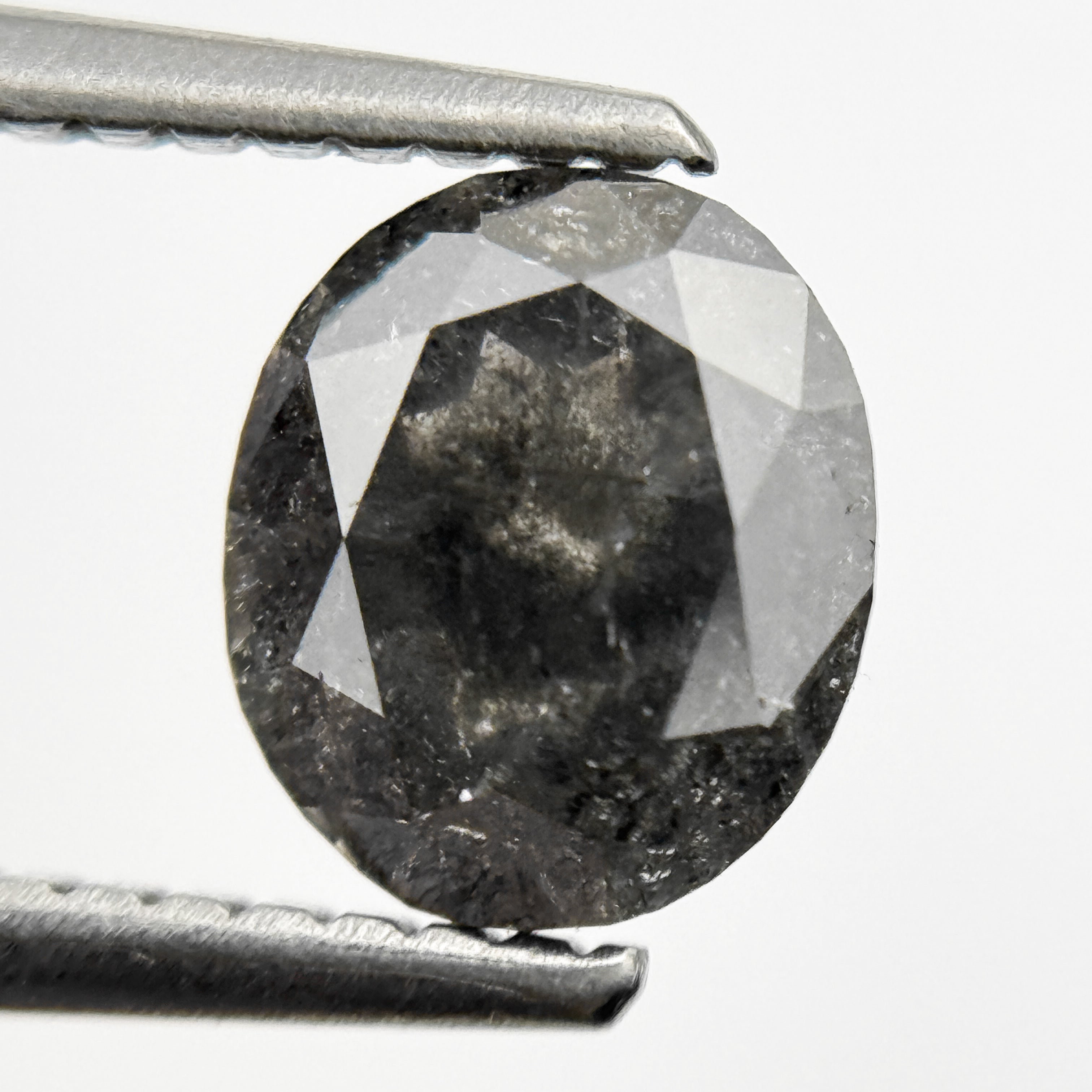 1.43 Ct Oval Rose Cut Grey Natural Vintage Diamond