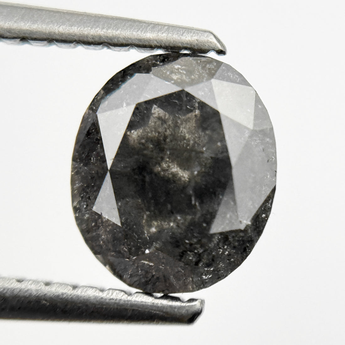 1.43 Ct Oval Rose Cut Grey Natural Vintage Diamond
