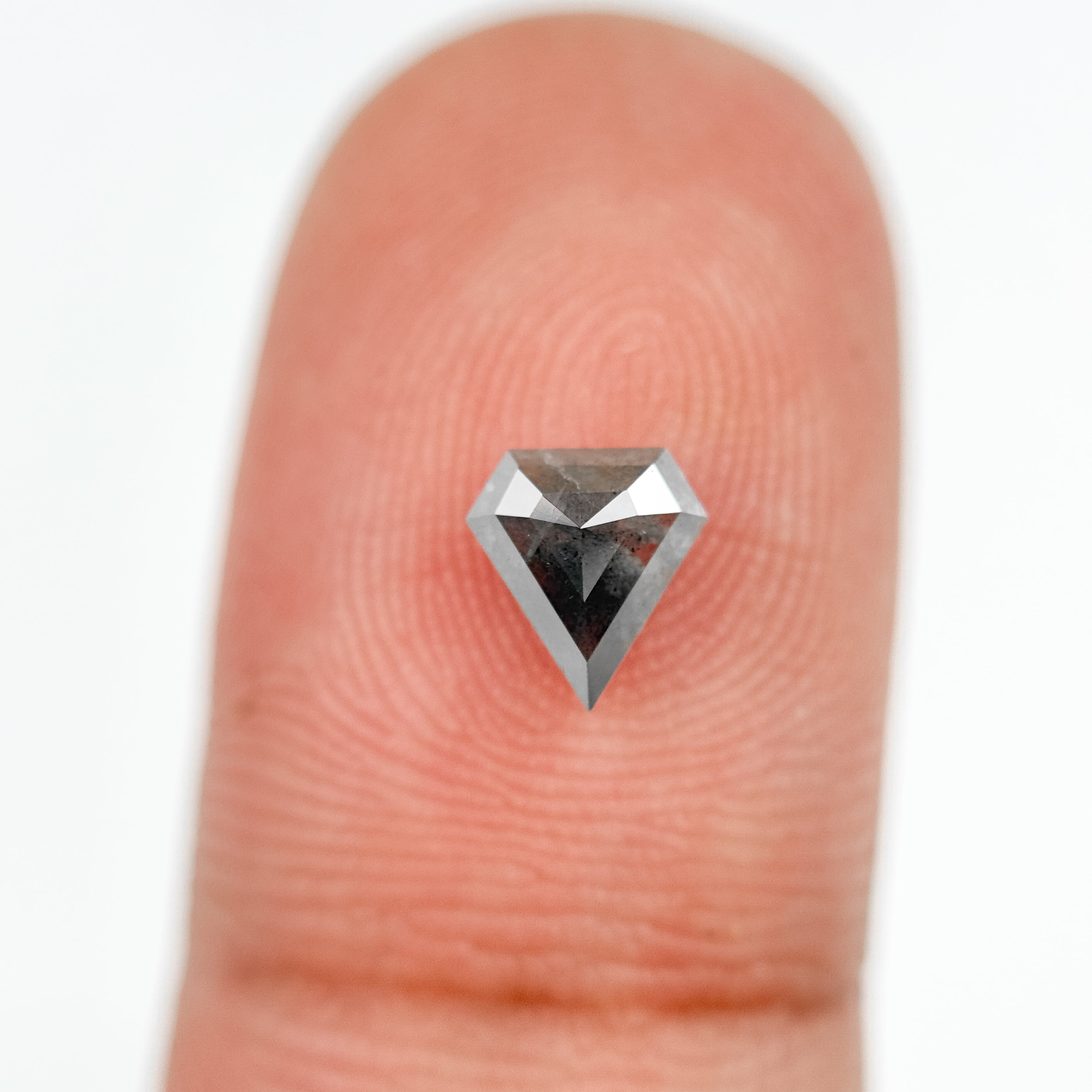0.58 Ct Pentagon Rose Cut Grey Natural Salt and Pepper Diamond