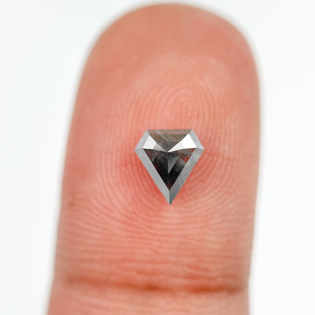 0.58 Ct Pentagon Rose Cut Grey Natural Salt and Pepper Diamond