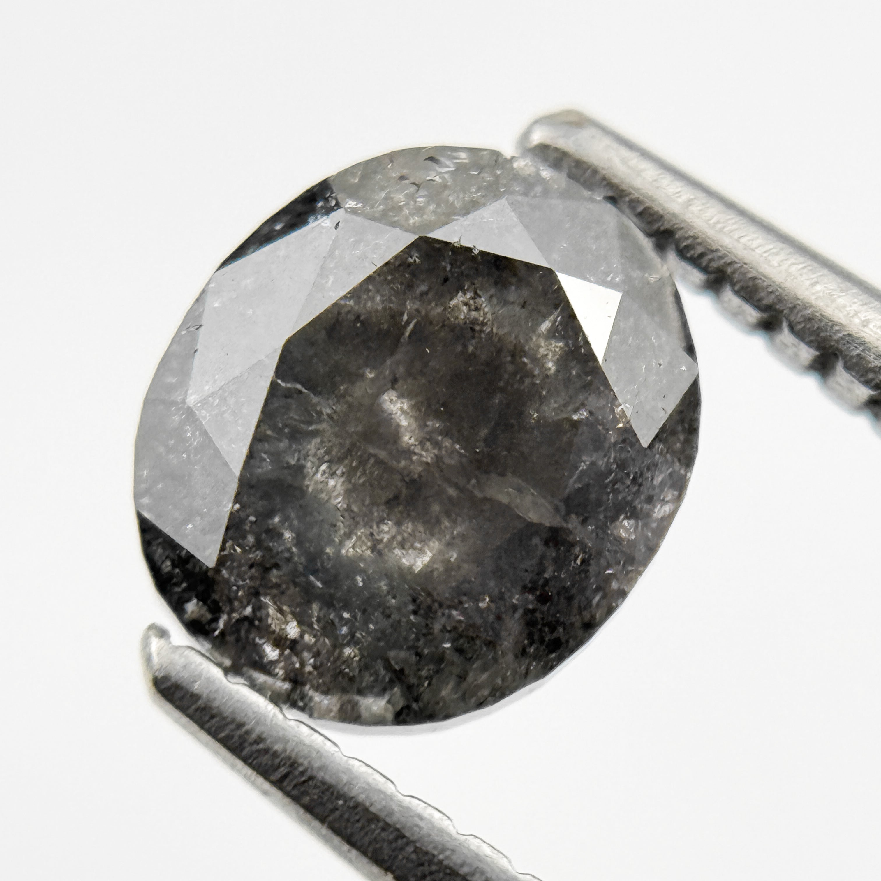 1.43 Ct Oval Rose Cut Grey Natural Vintage Diamond