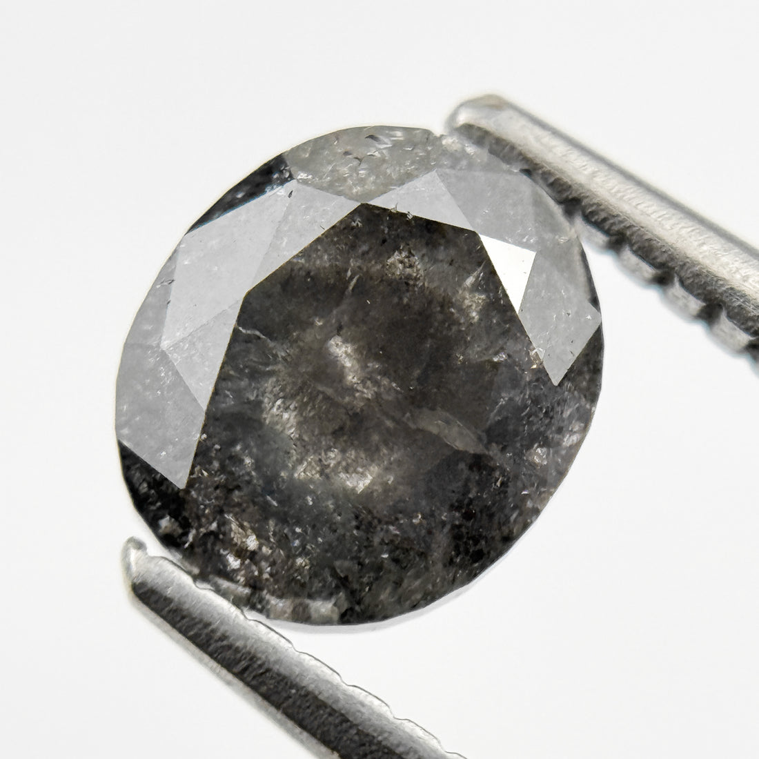1.43 Ct Oval Rose Cut Grey Natural Vintage Diamond